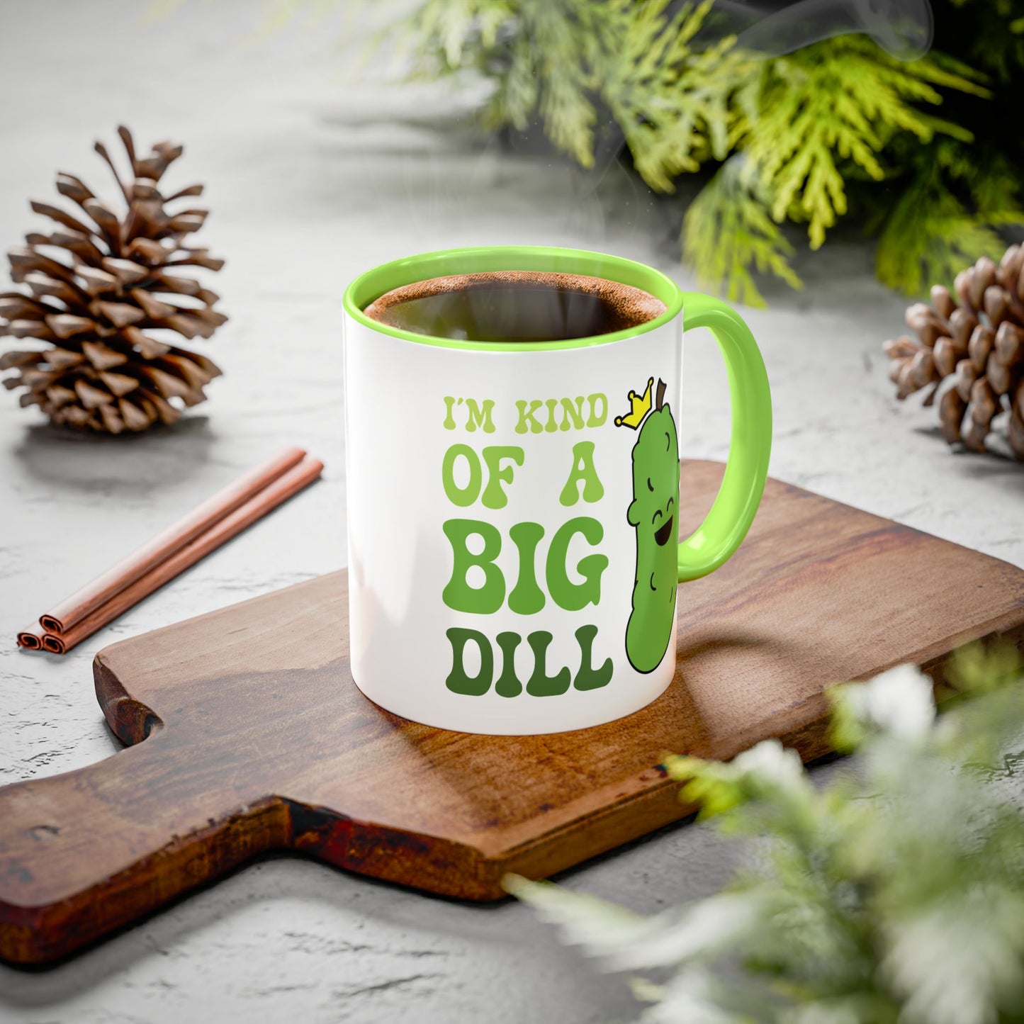 Im Kind of a Big Dill Pickleball Fun Colorful Pickle Lover Gift Coffee Mug