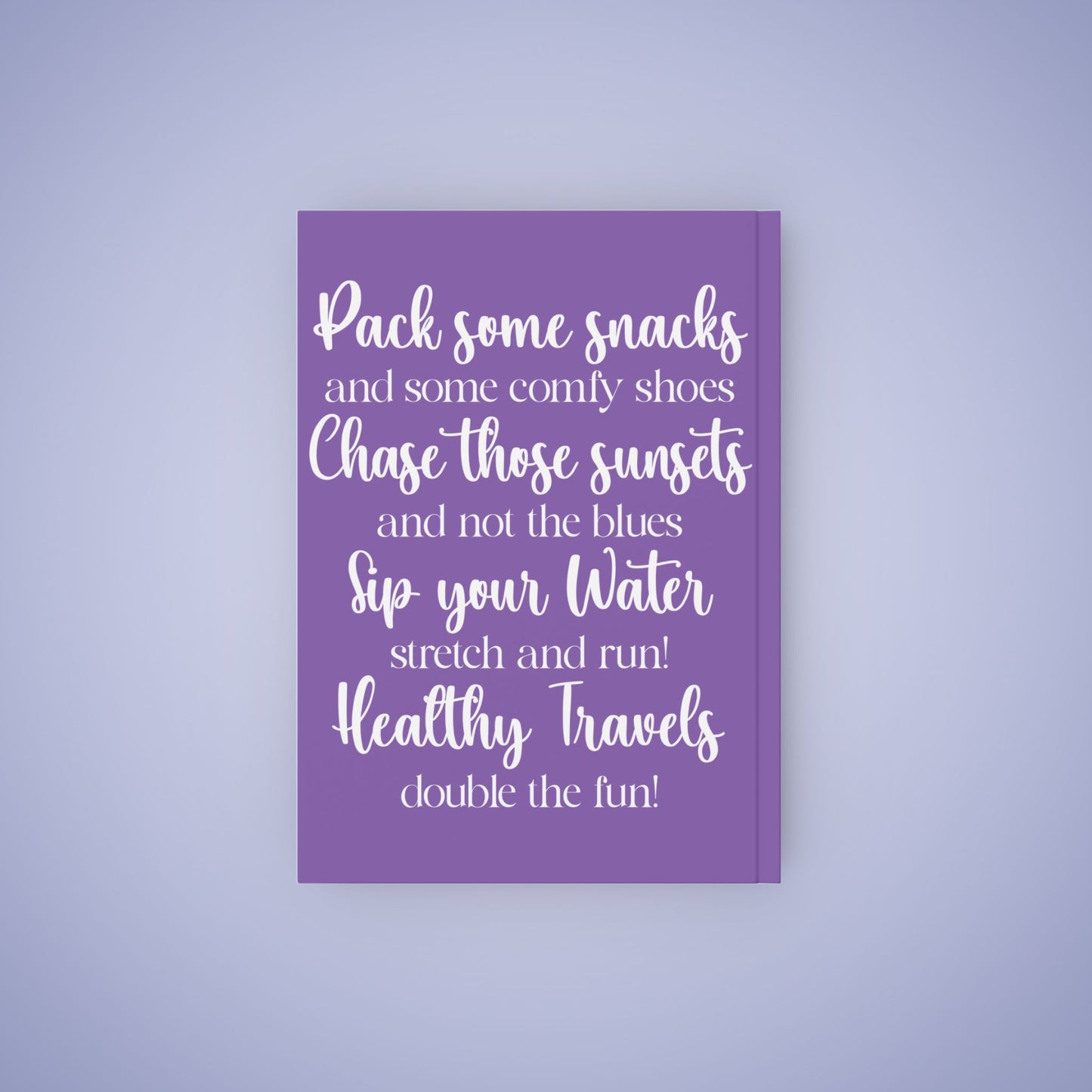Travel Journal Personalized Name Light Purple Graduation Gift Hard Backed Notebook