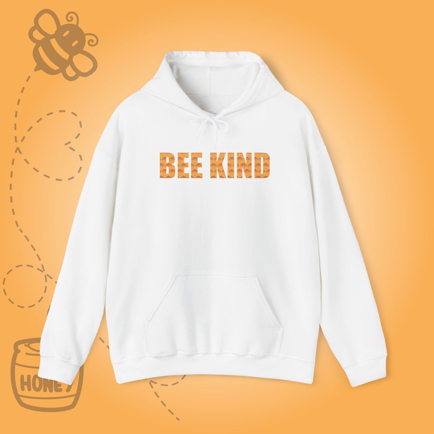 Bee Kind Sweet As Honey Honeycomb Word Art Design Hoodie Sweatshirt
