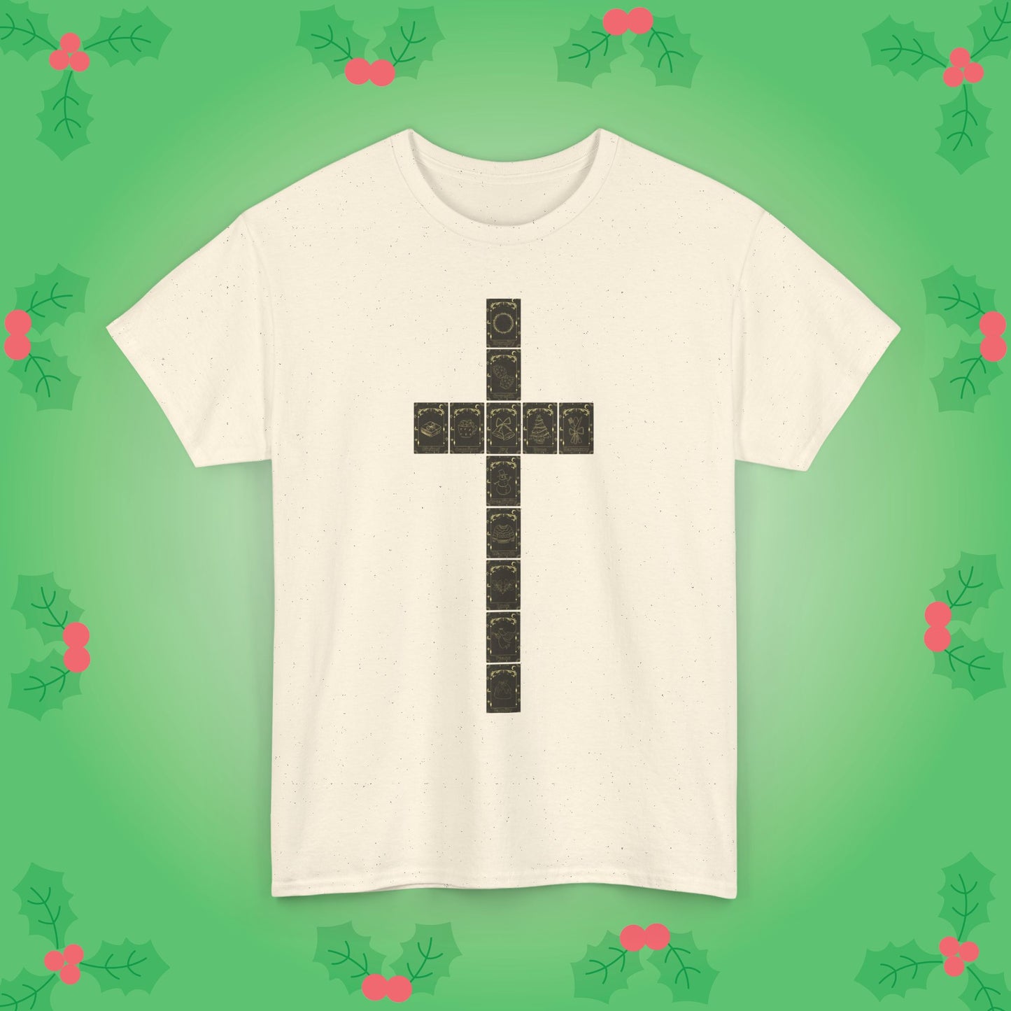 Christmas Crucifix Tarot Cards Religios Faith Unisex T Shirt