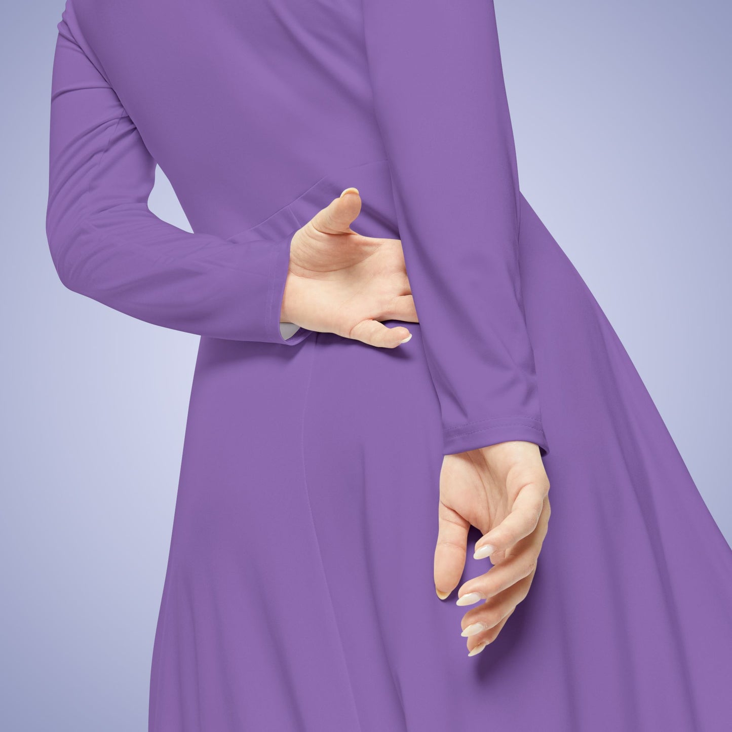 Women's Blank Purple Long Sleeve Dance Dress
