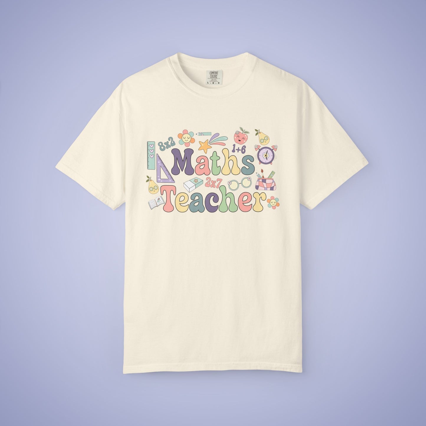 Maths Teacher T Shirt Retro Comfort Colors Unisex Back to School