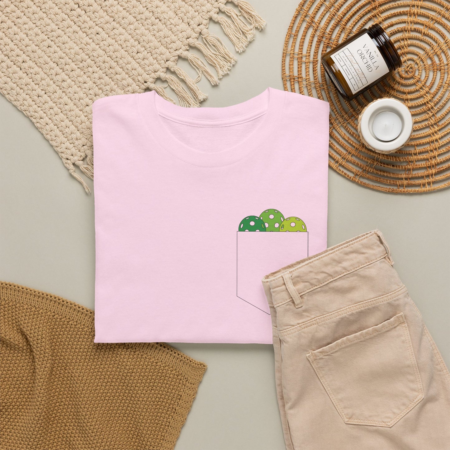 Pickleball Pocket Design T Shirt Green Graphic Design