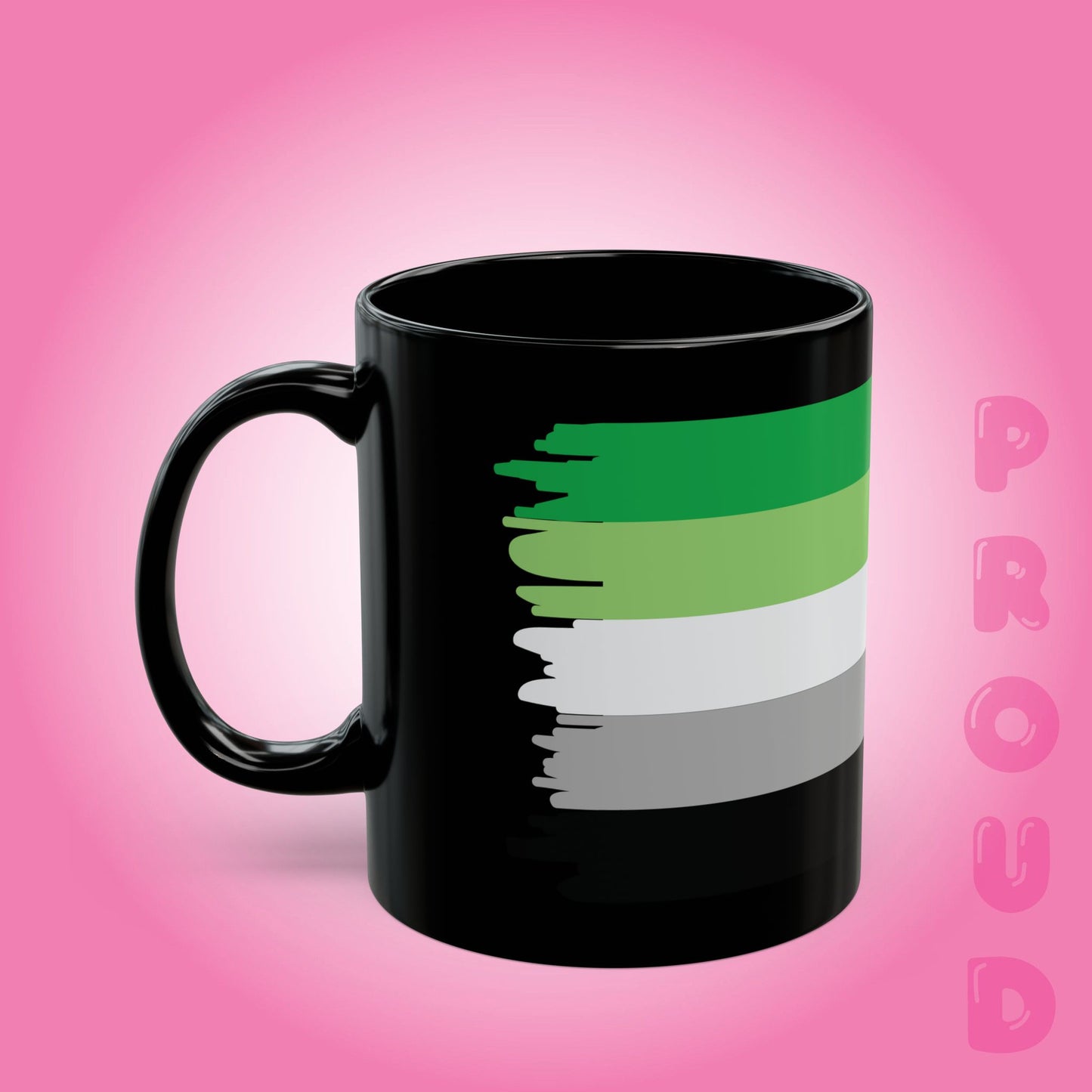 Aromantic Pride Month LGBTQ Black 11oz or 15oz Coffee Mug