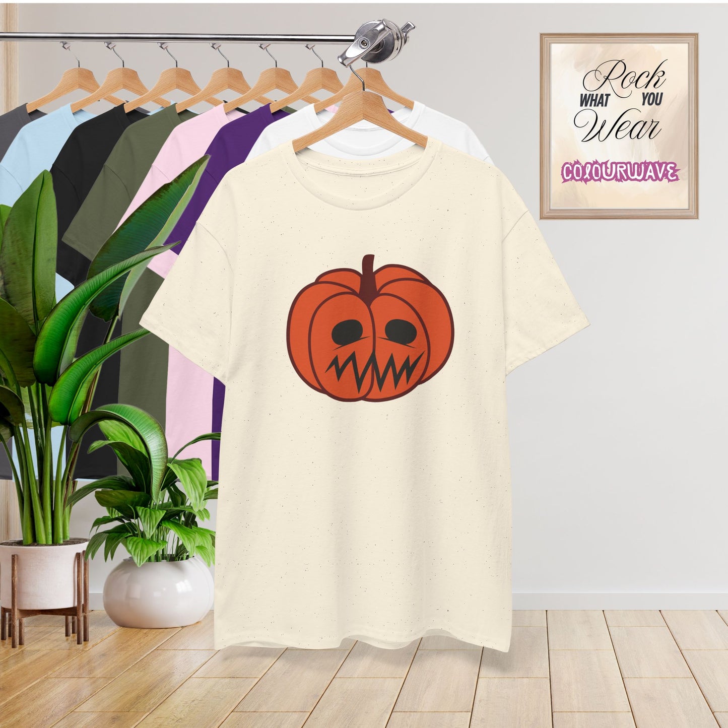 Jackolantern Worried Face Halloween Pumpkin Unisex T Shirt