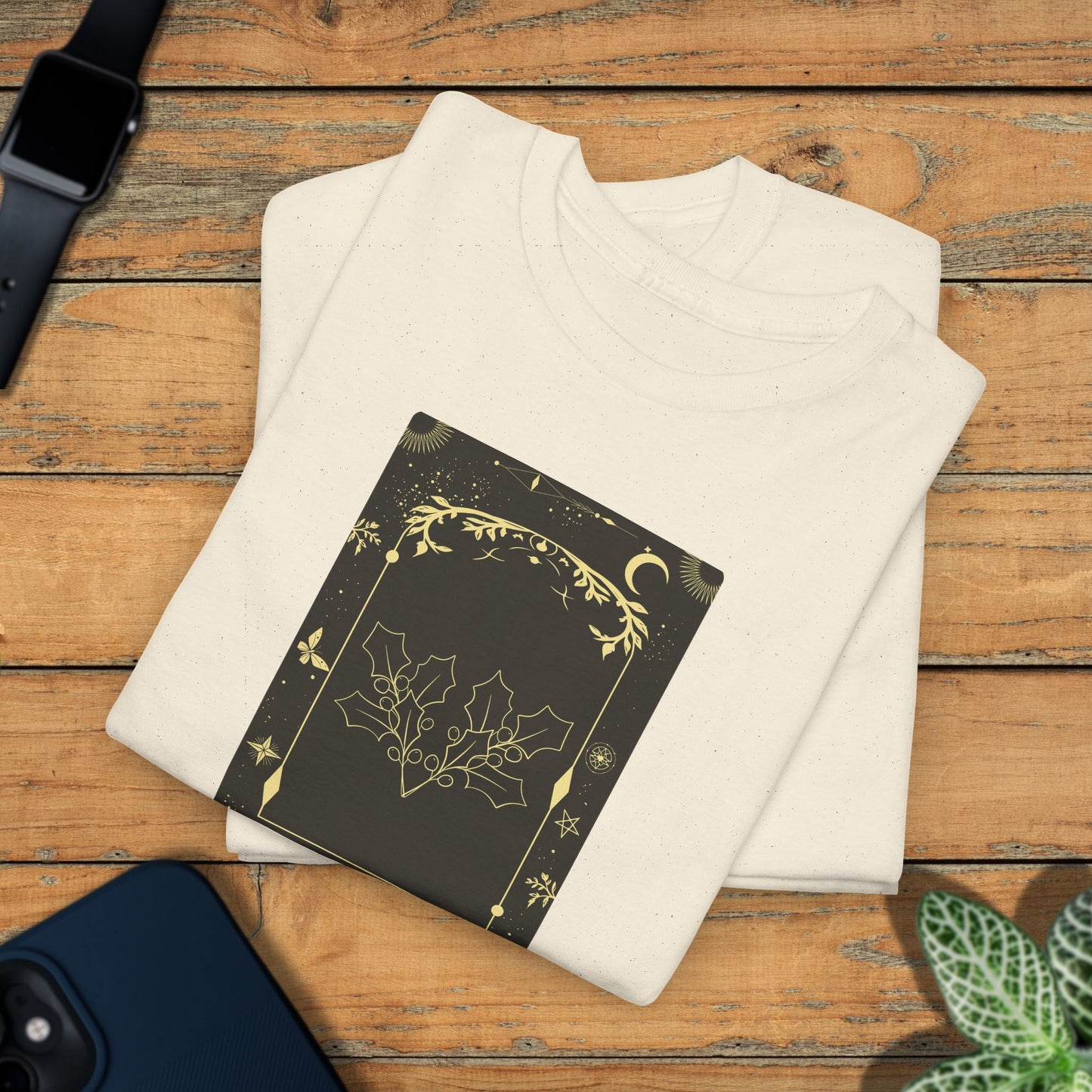 Christmas Holly Luck Tarot Card Lover Unisex T Shirt