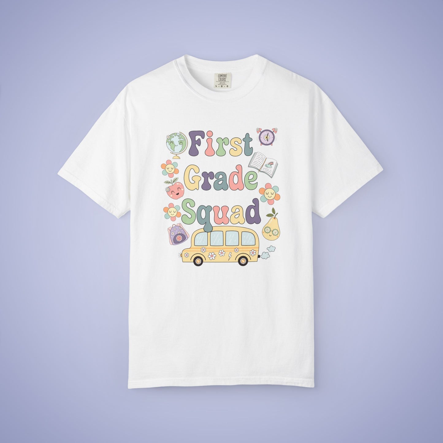 First Grade Squad Retro Fun Teacher T Shirt Comfort Colors Unisex Back to School