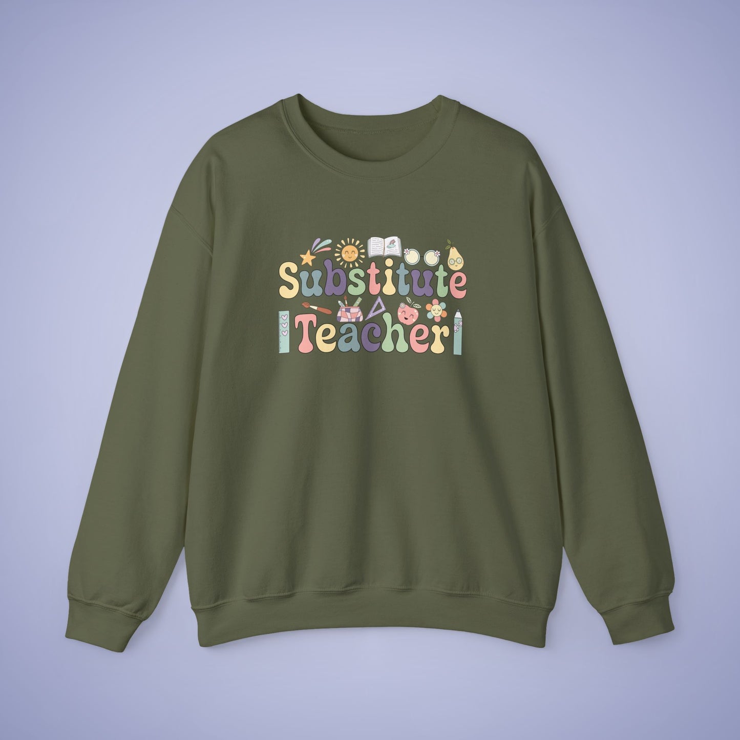 Substitute Teacher Crewneck Sweatshirt Retro Unisex Back to School