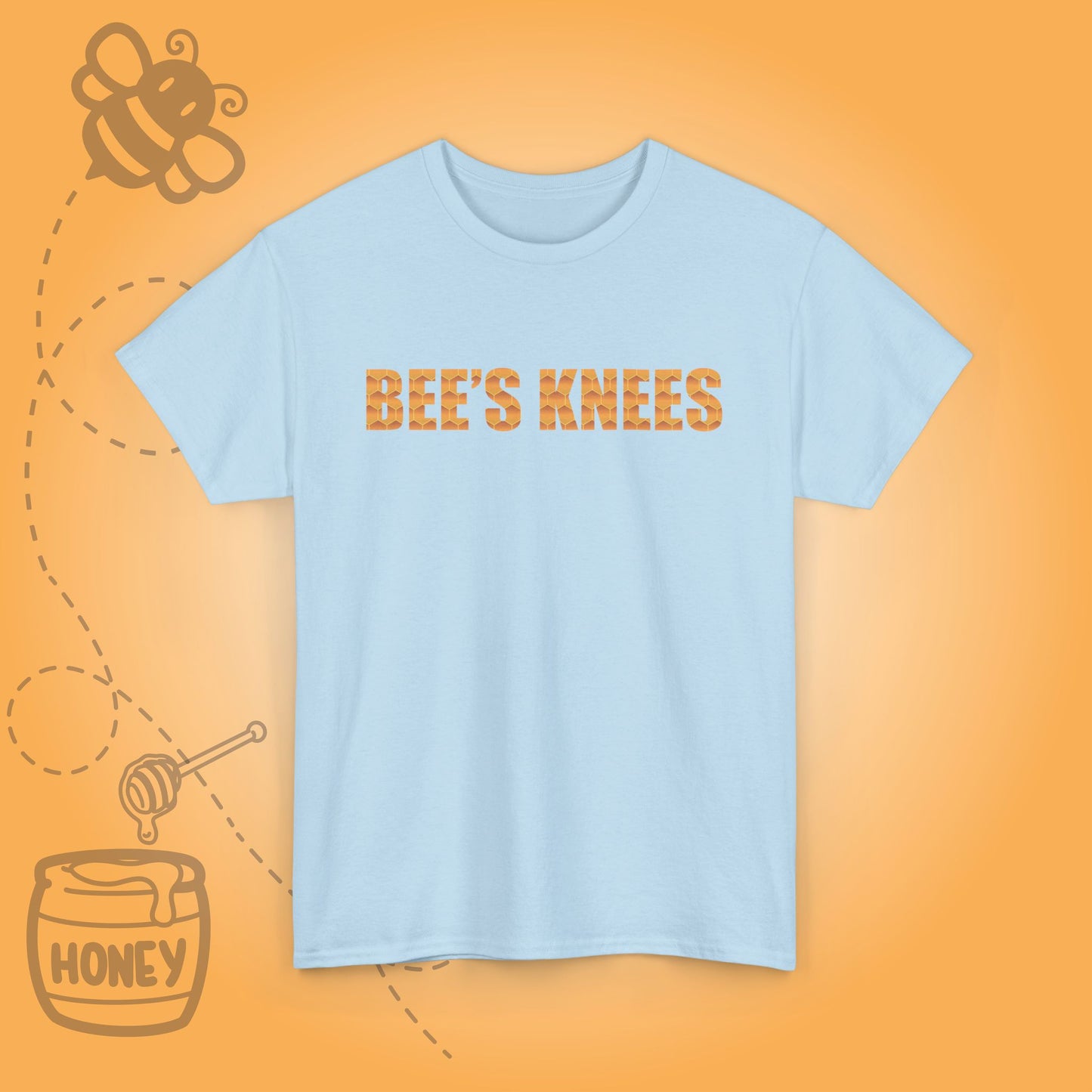 Bees Knees Sweet As Honey Honeycomb Word Art Design Unisex T Shirt