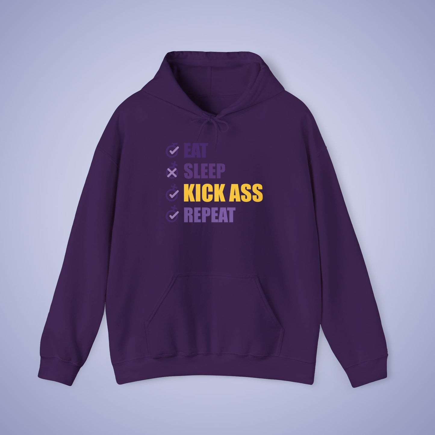 Eat Sleep Kick Ass Repeat Intl Womens Day Unisex Hoodie Sweatshirt