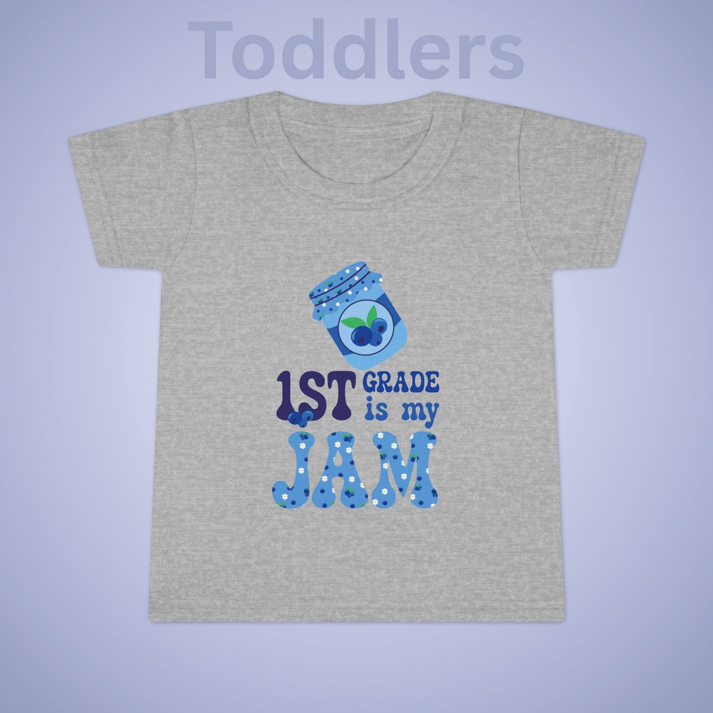 First Grade is my Jam Blueberry Kids Cotton T Shirt Back To School Toddler