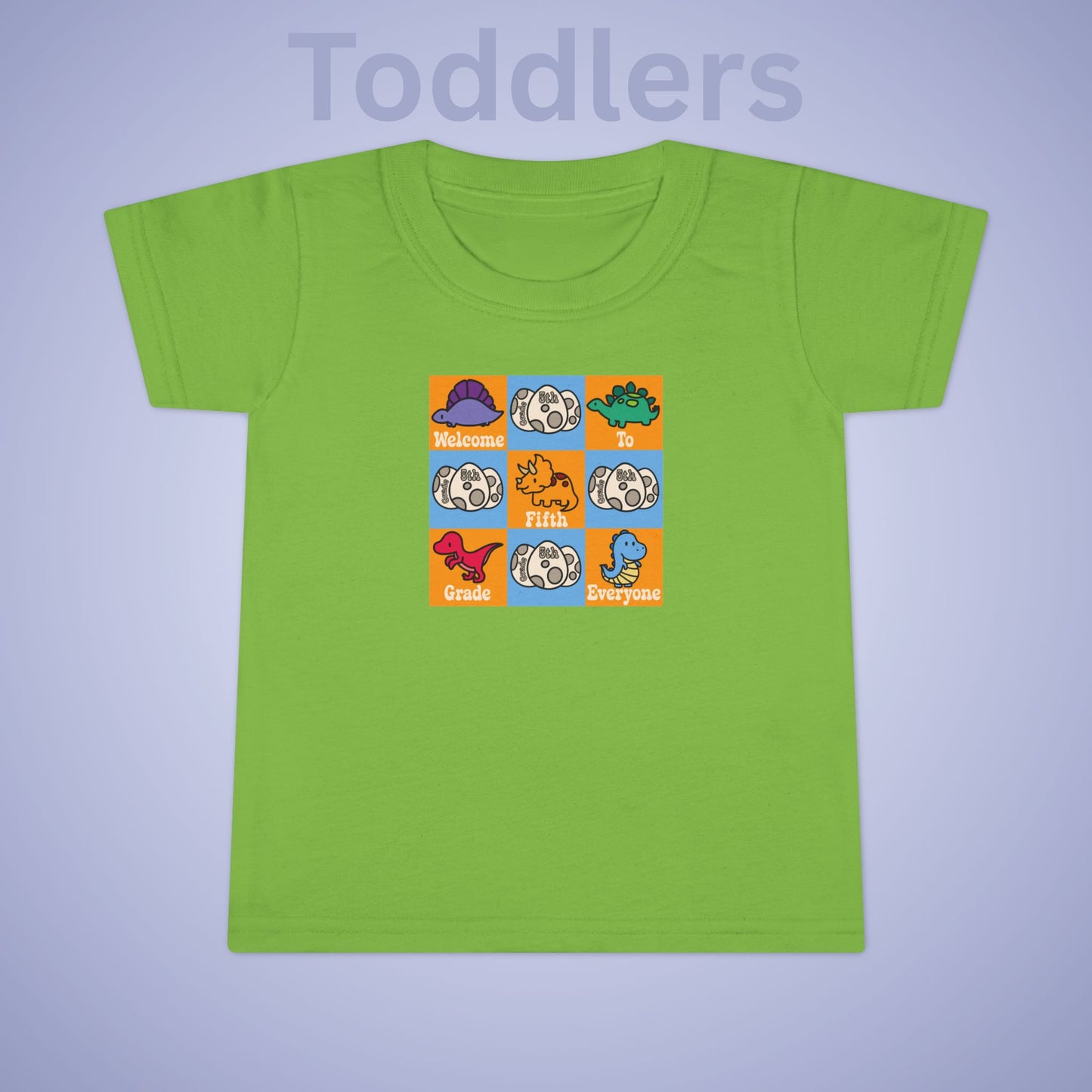 Fifth Grade Fun Dinosaurs Kids Cotton T Shirt Back To School Toddler