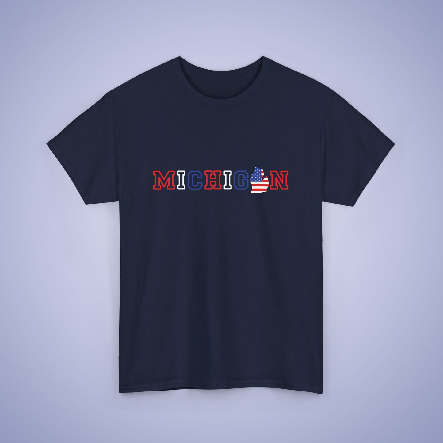 Michigan Map Text Art Proud American Unisex T Shirt