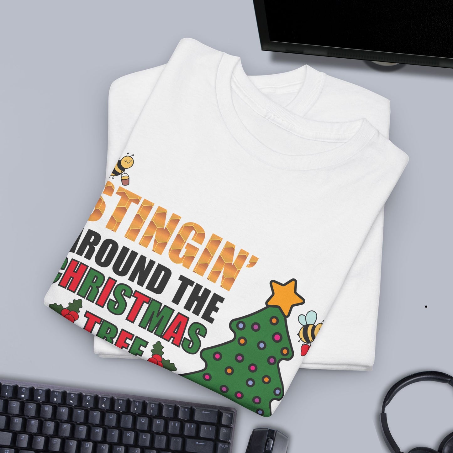 Stingin Around the Christmas Tree Sweet As Honey Bee Lover Unisex T Shirt