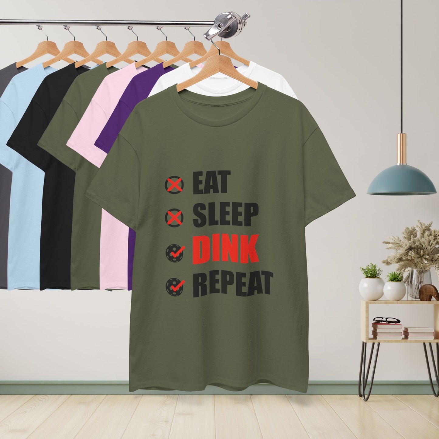 Eat Sleep Dink Repeat Funny Pickleball T Shirt Black Text Design