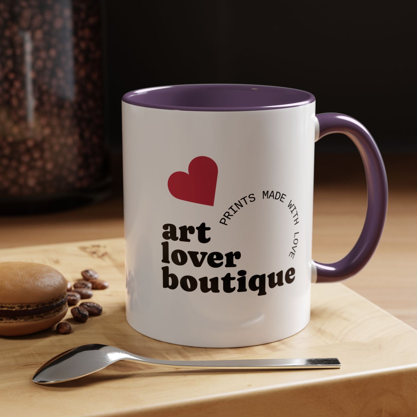 Personalized Coffee Mug - 11oz or 15oz Purple Ceramic Accent