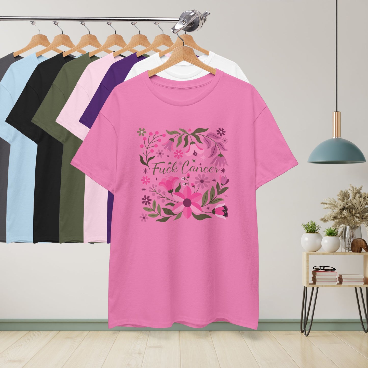 Fuck Cancer Boho Floral Breast Cancer Awareness Unisex T Shirt