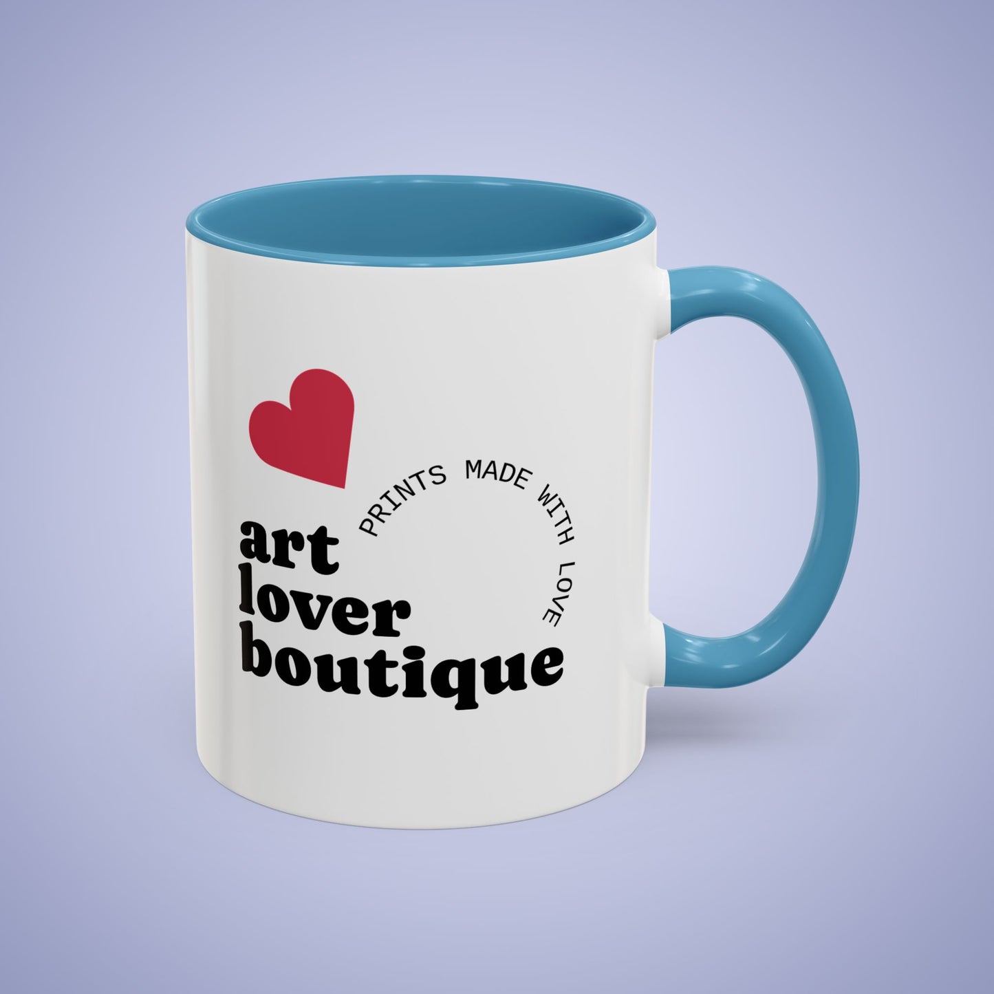 Personalized Coffee Mug - 11oz or 15oz Light Blue Ceramic Accent