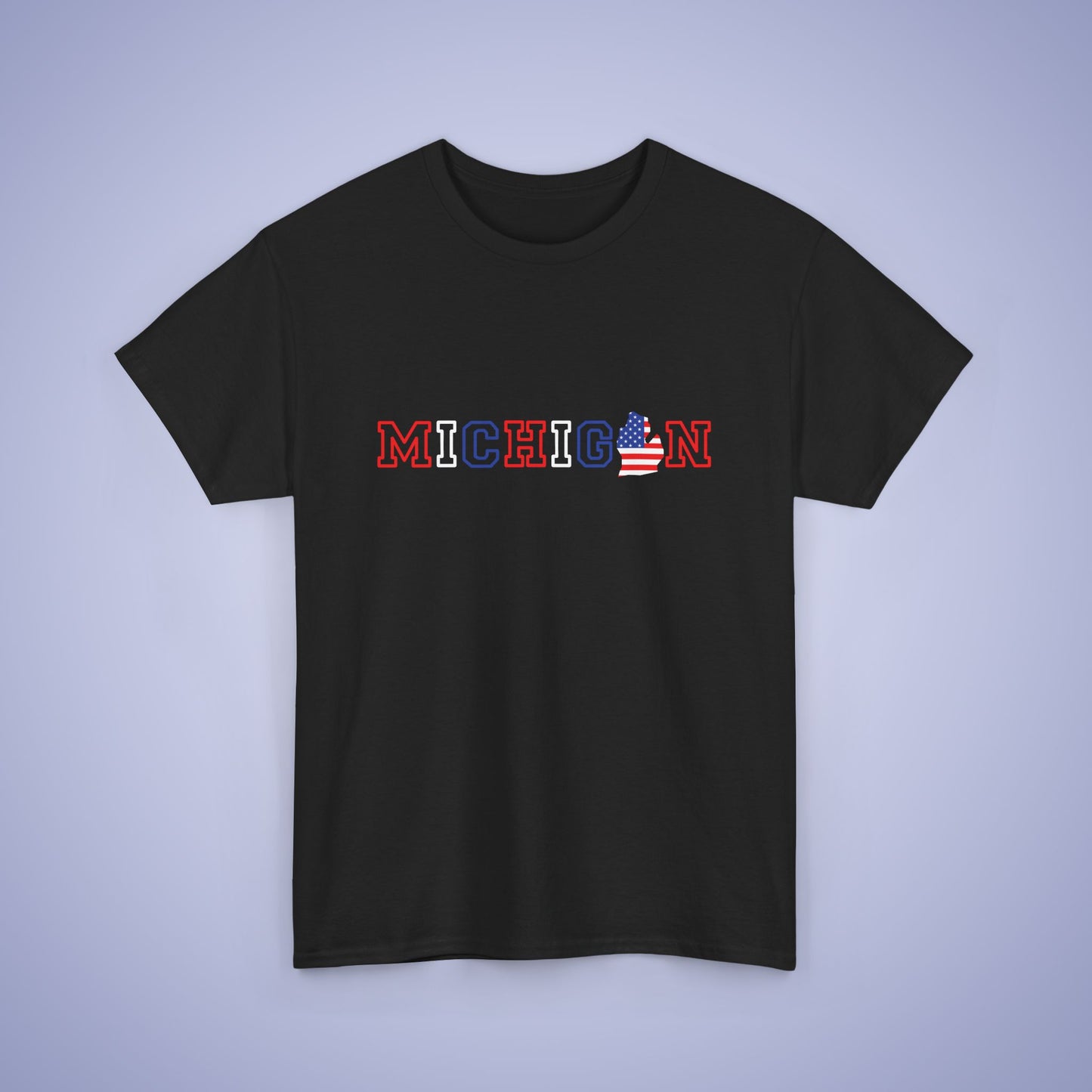 Michigan Map Text Art Proud American Unisex T Shirt