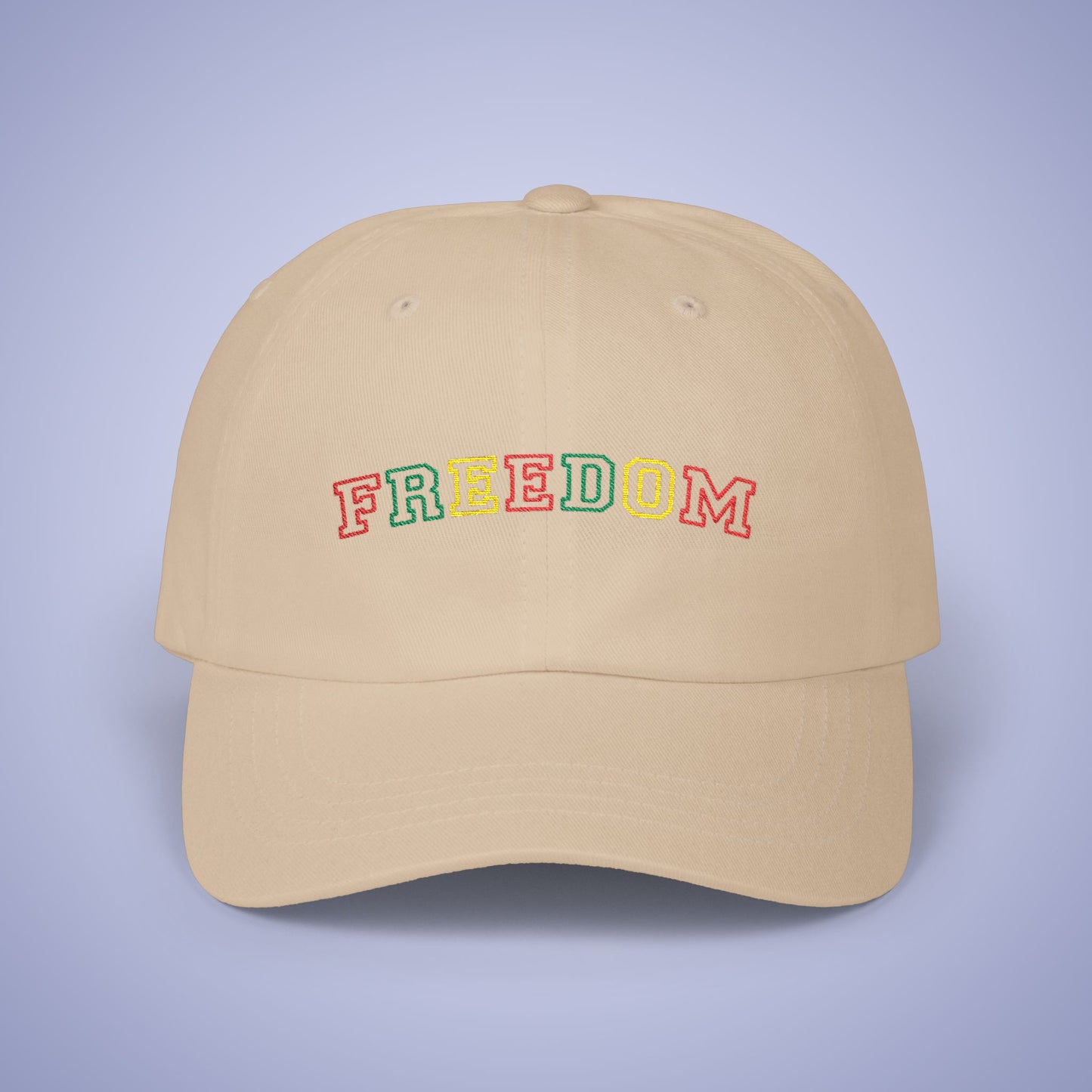 Freedom Juneteenth Embroidered Classic Dad Cap Unisex Coloured Embroidery