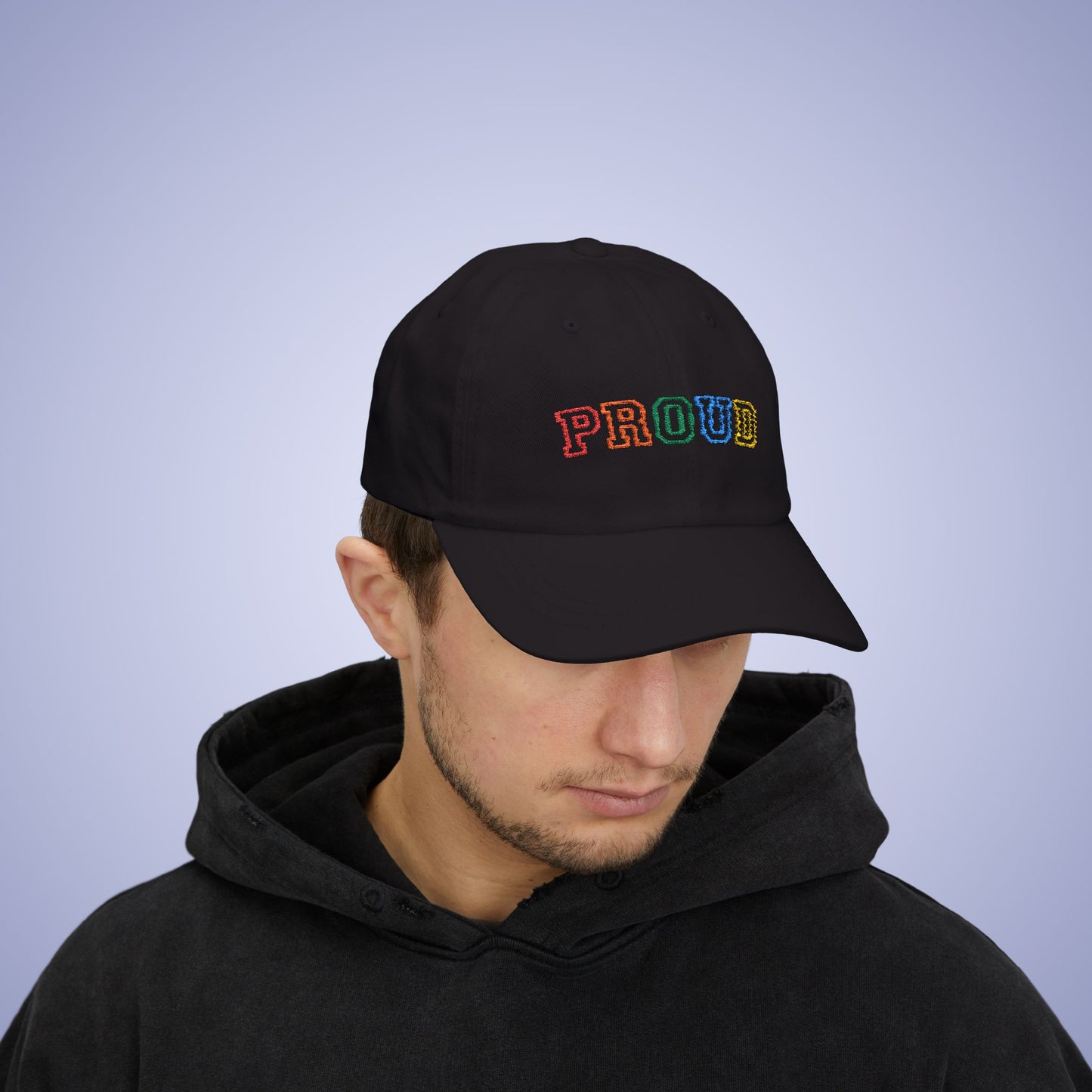 Proud Pride Month Embroidered Classic Dad Cap Unisex Coloured Embroidery