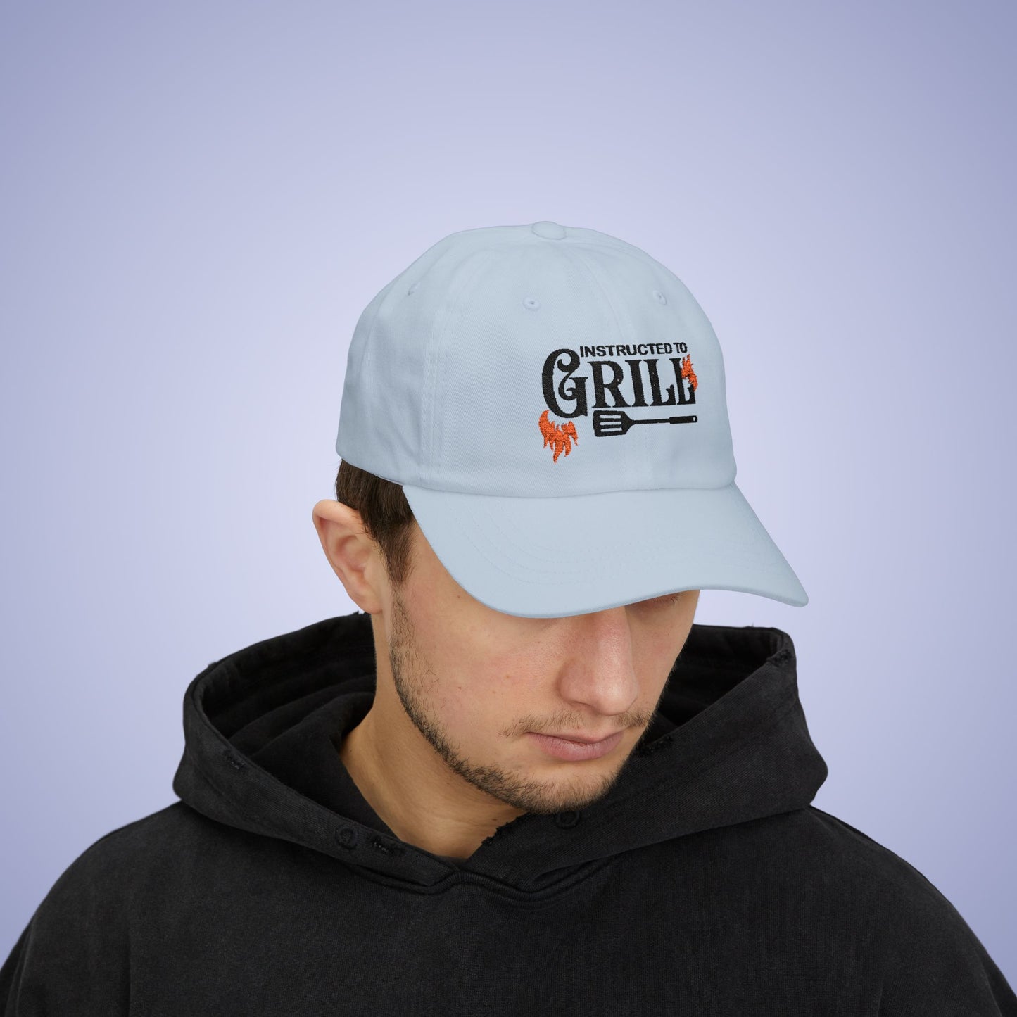 Instructed to Grill Embroidered Classic Dad Cap Unisex Black Embroidery Gift