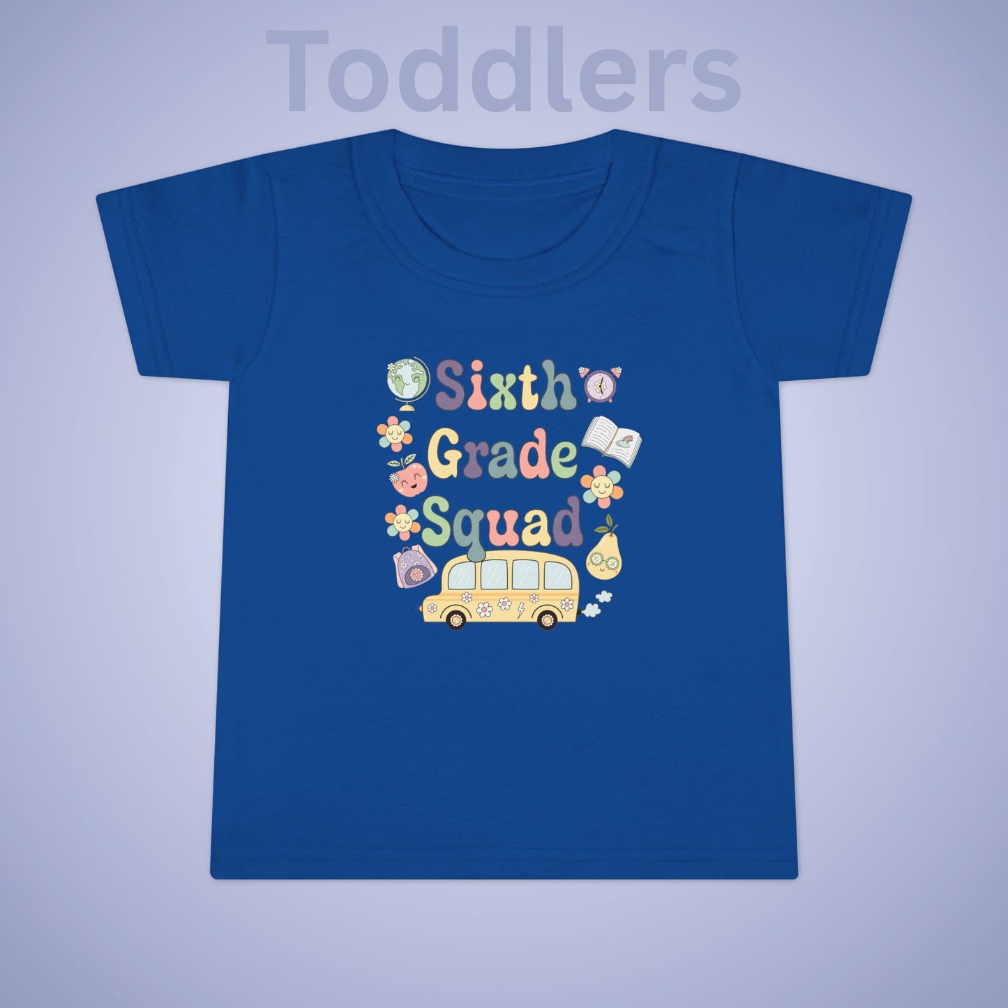 Sixth Grade Squad Retro Fun Kids Cotton T Shirt Back To School Toddler