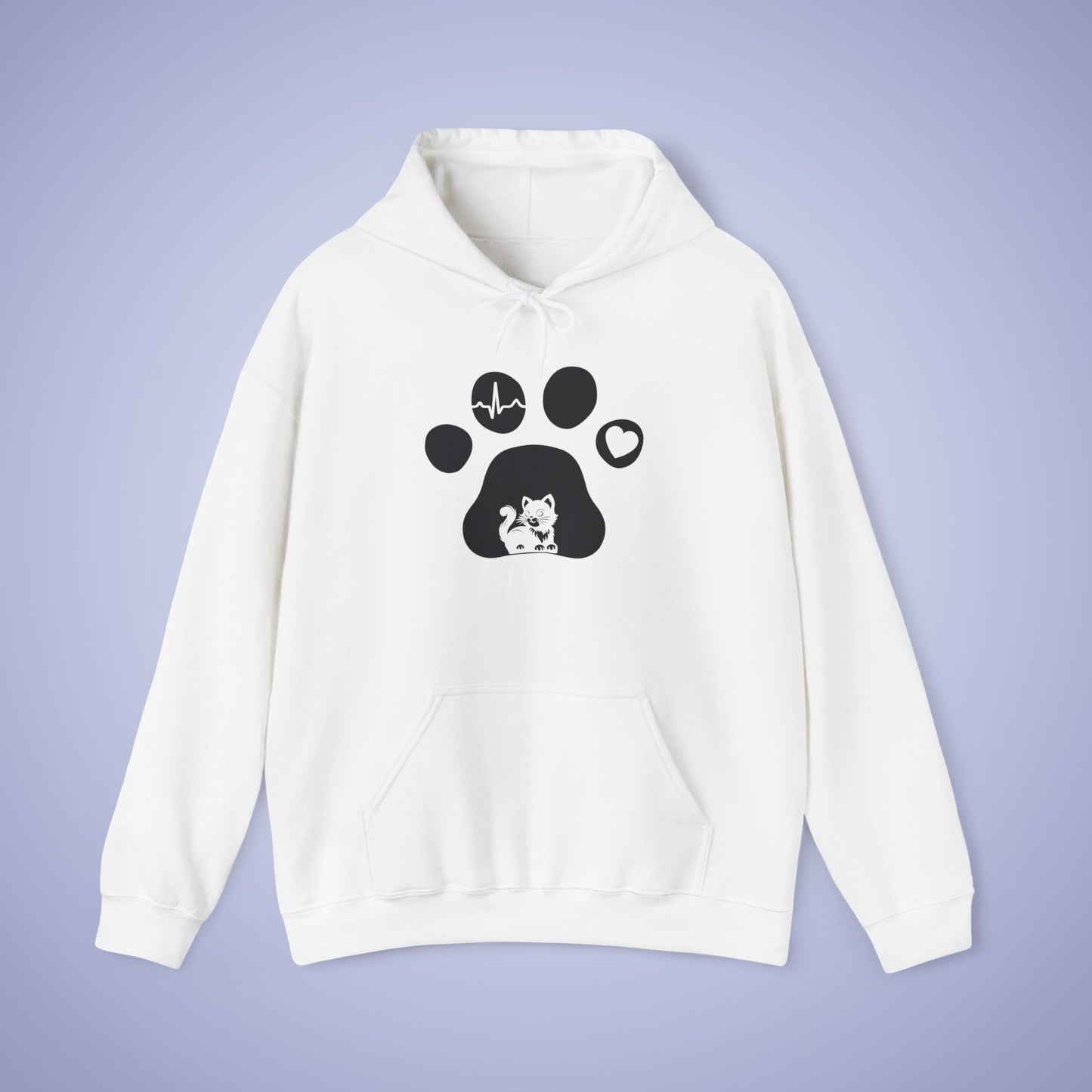 Cat Vet Hooded Sweatshirt Veterinarian Gift Double Sided Paw Prints