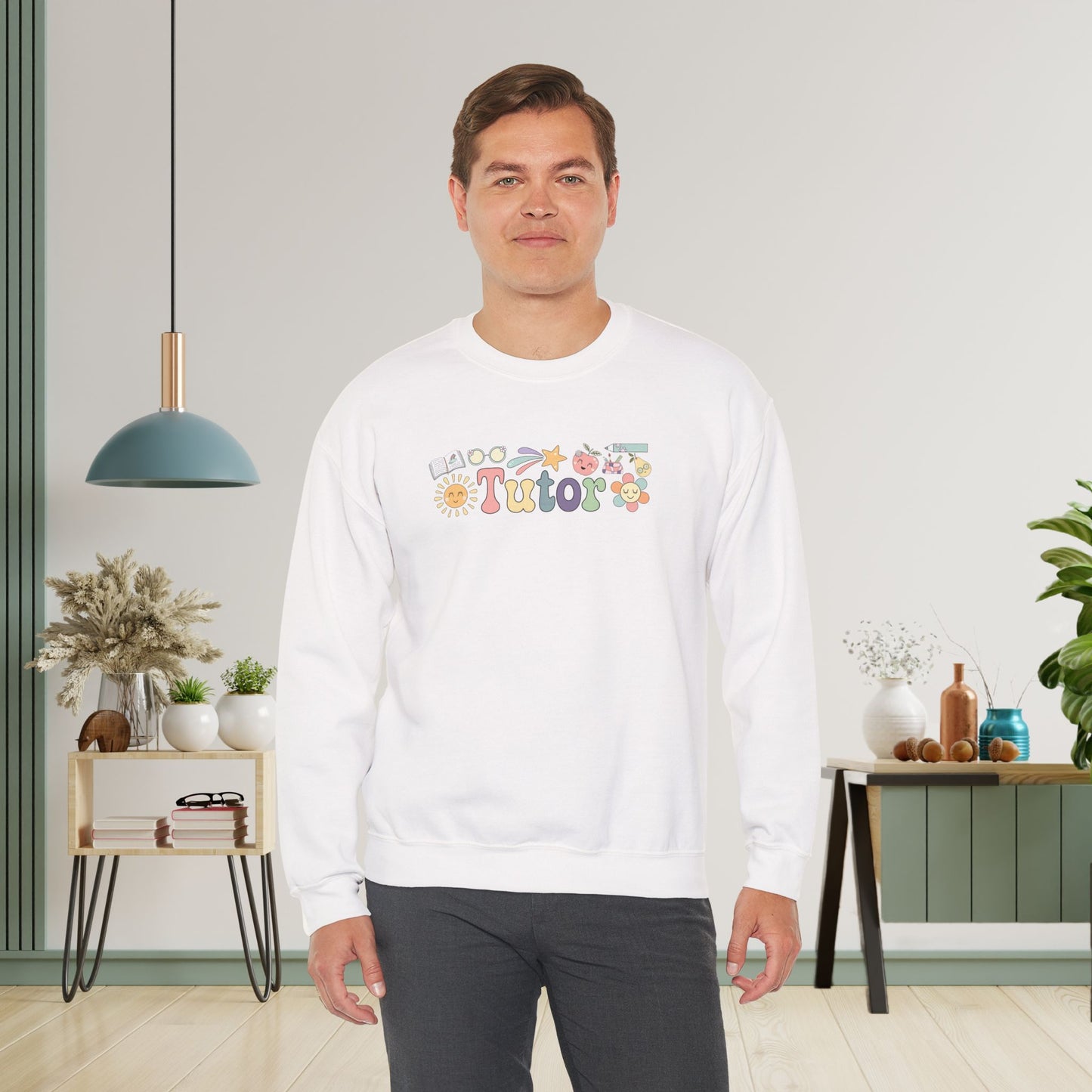 Tutor Teacher Crewneck Sweatshirt Retro Unisex Back to School