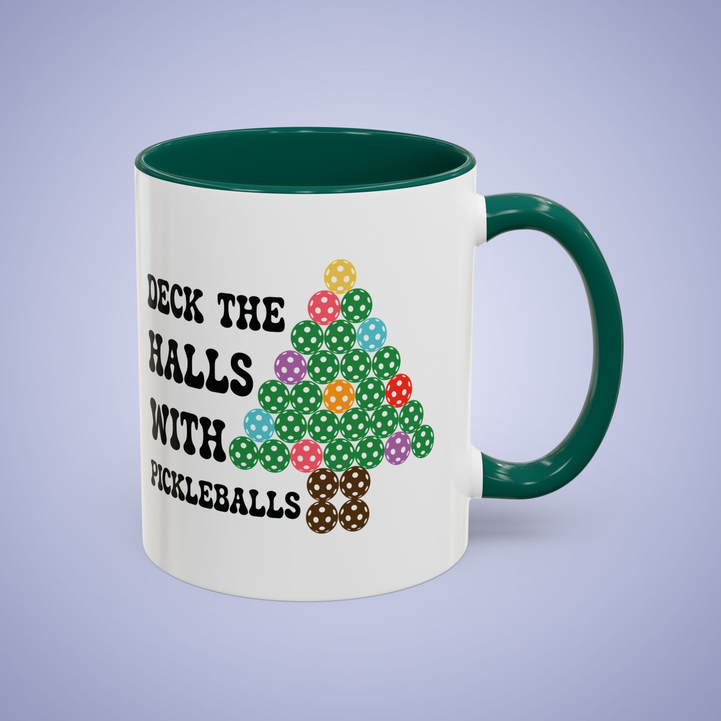 Deck the Halls with Pickleballs Christmas Pickleball Fun Colorful Gift Coffee Mug