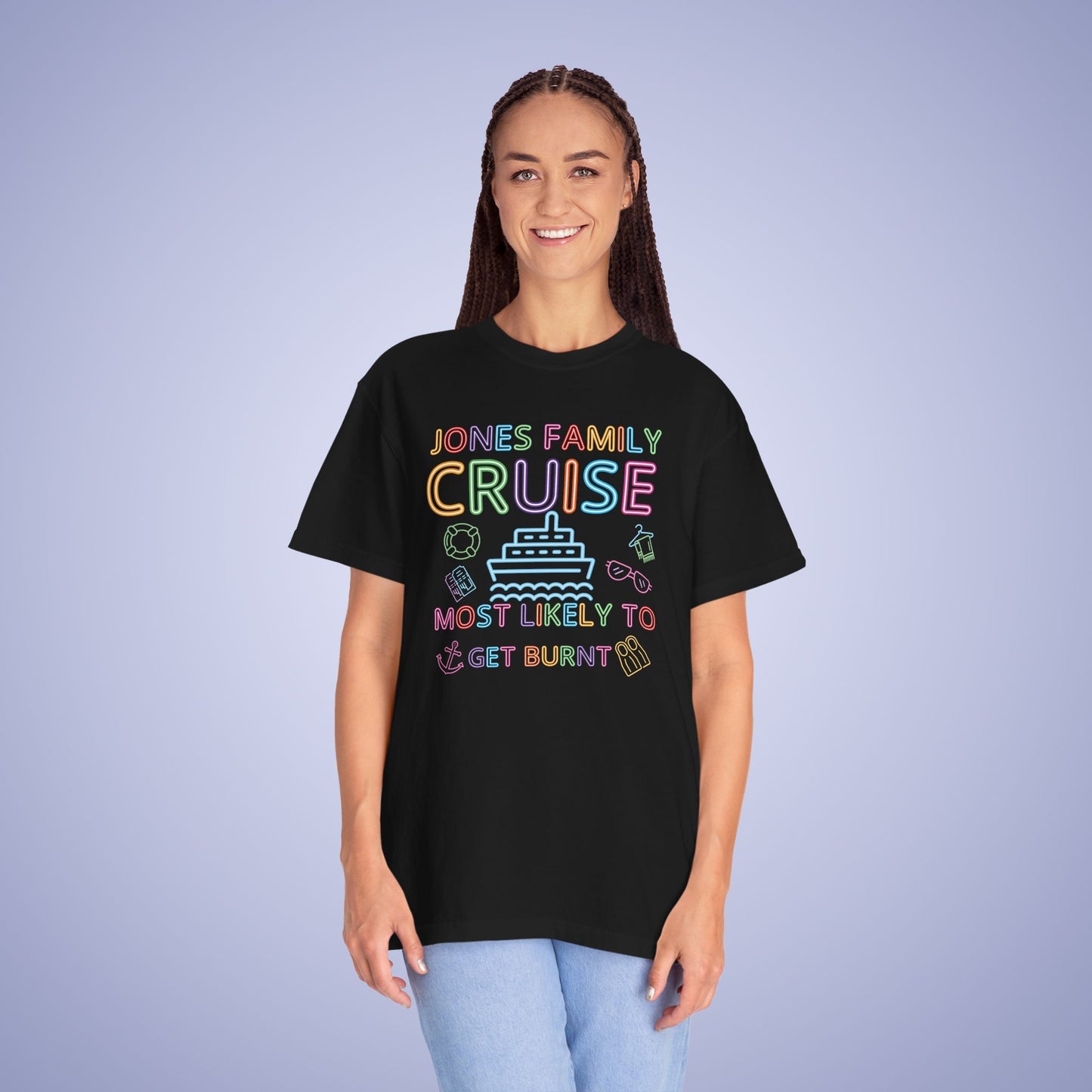 Family Funny Cruise MATCHING Neon Personalized Most Likely To Get Burnt Comfort Colors T Shirt Unisex