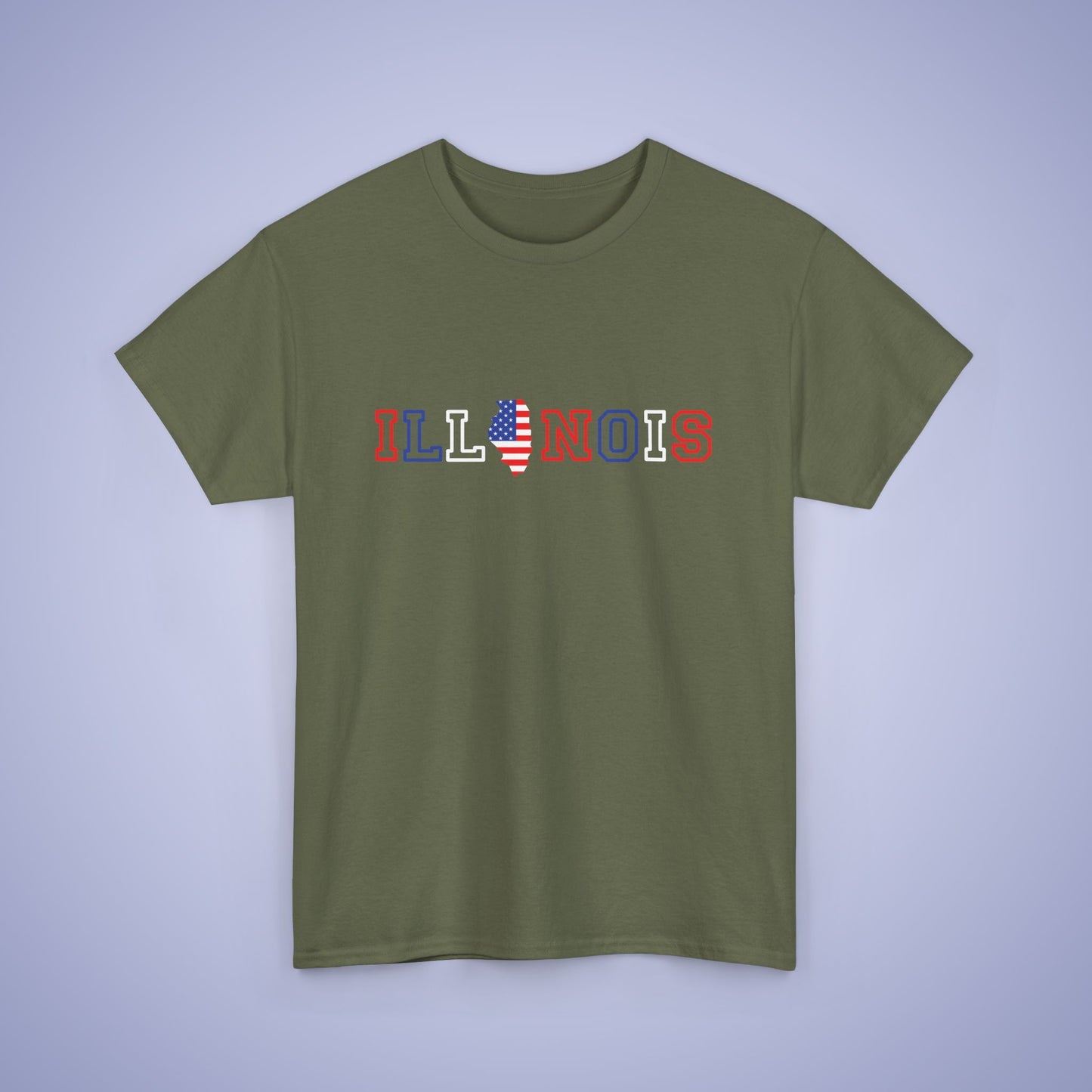 Illonois Map Text Art Proud American Unisex T Shirt