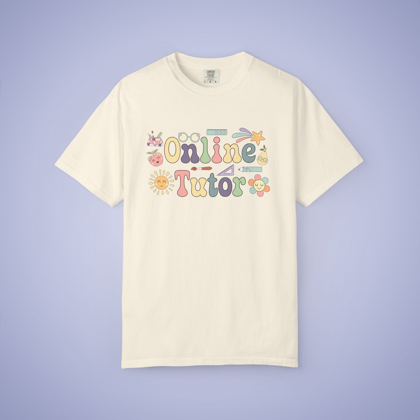 Online Tutor Teacher T Shirt Retro Comfort Colors Unisex Back to School