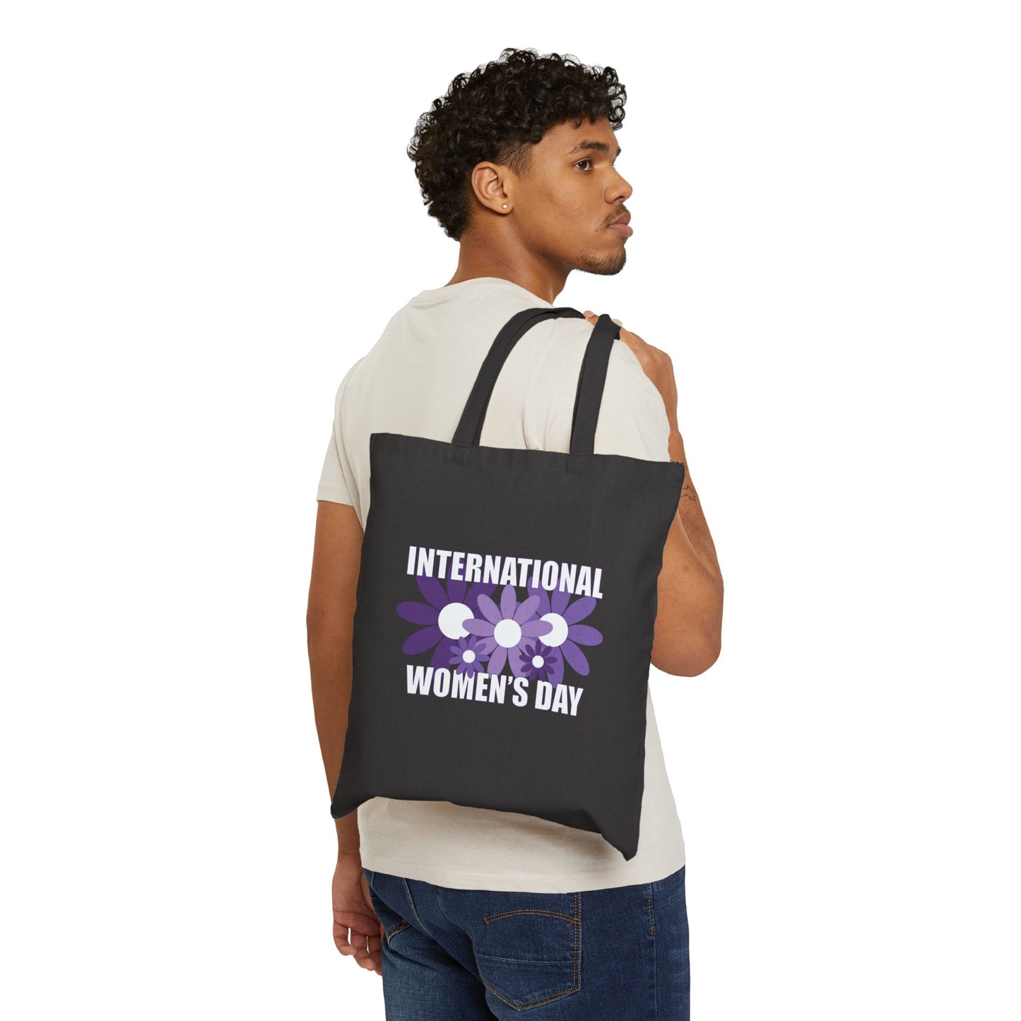 Eat Sleep Kick Ass Repeat Intl Womens Day Black Cotton Canvas Tote Bag