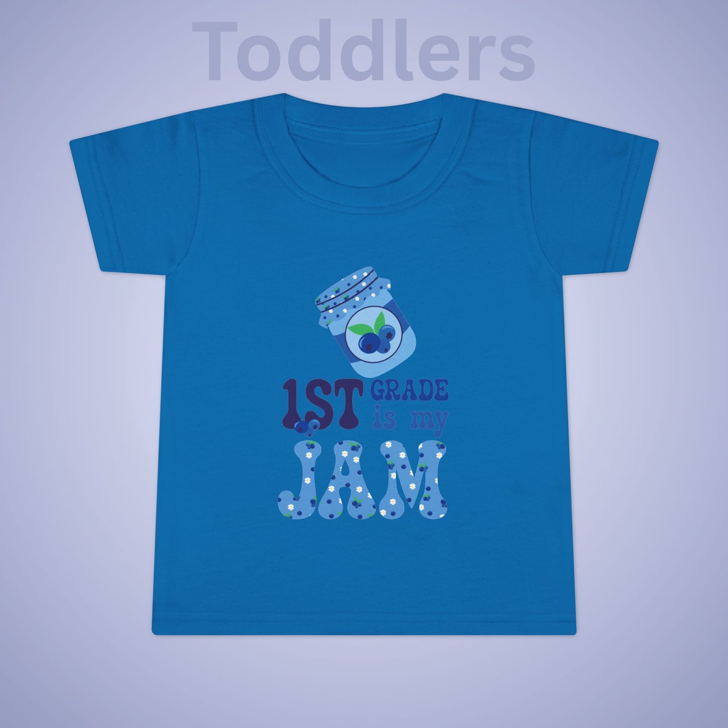 First Grade is my Jam Blueberry Kids Cotton T Shirt Back To School Toddler