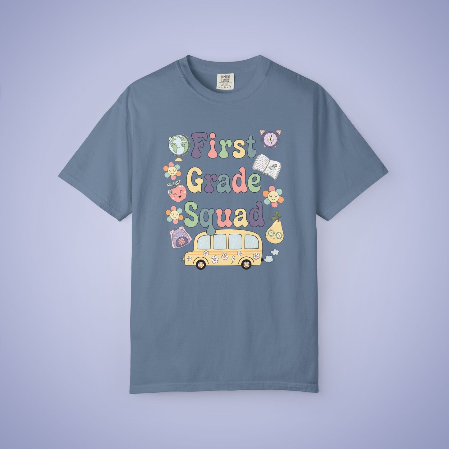 First Grade Squad Retro Fun Teacher T Shirt Comfort Colors Unisex Back to School