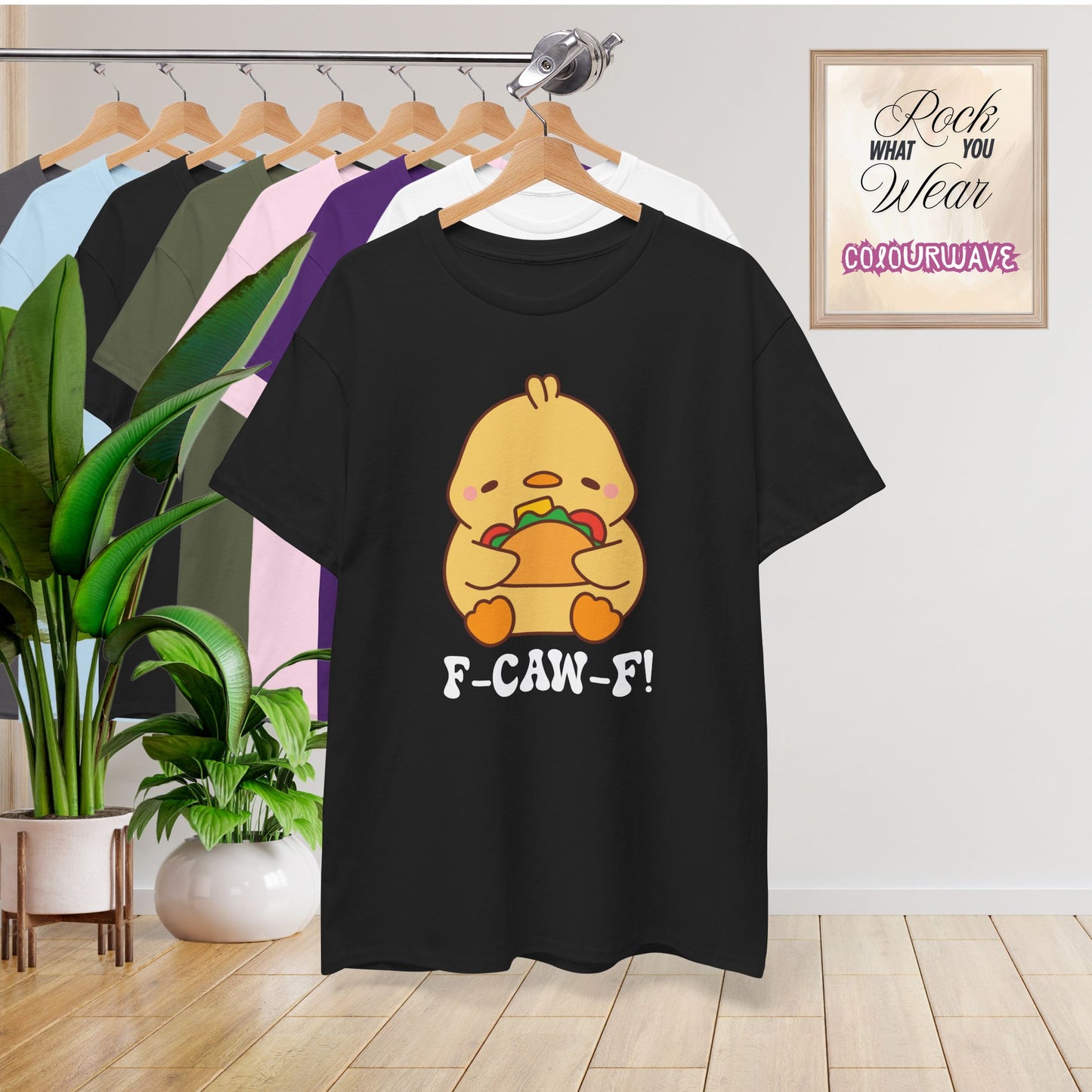Taco Lover F CAW F White Cute Funny Chick Unisex Chicken T Shirt