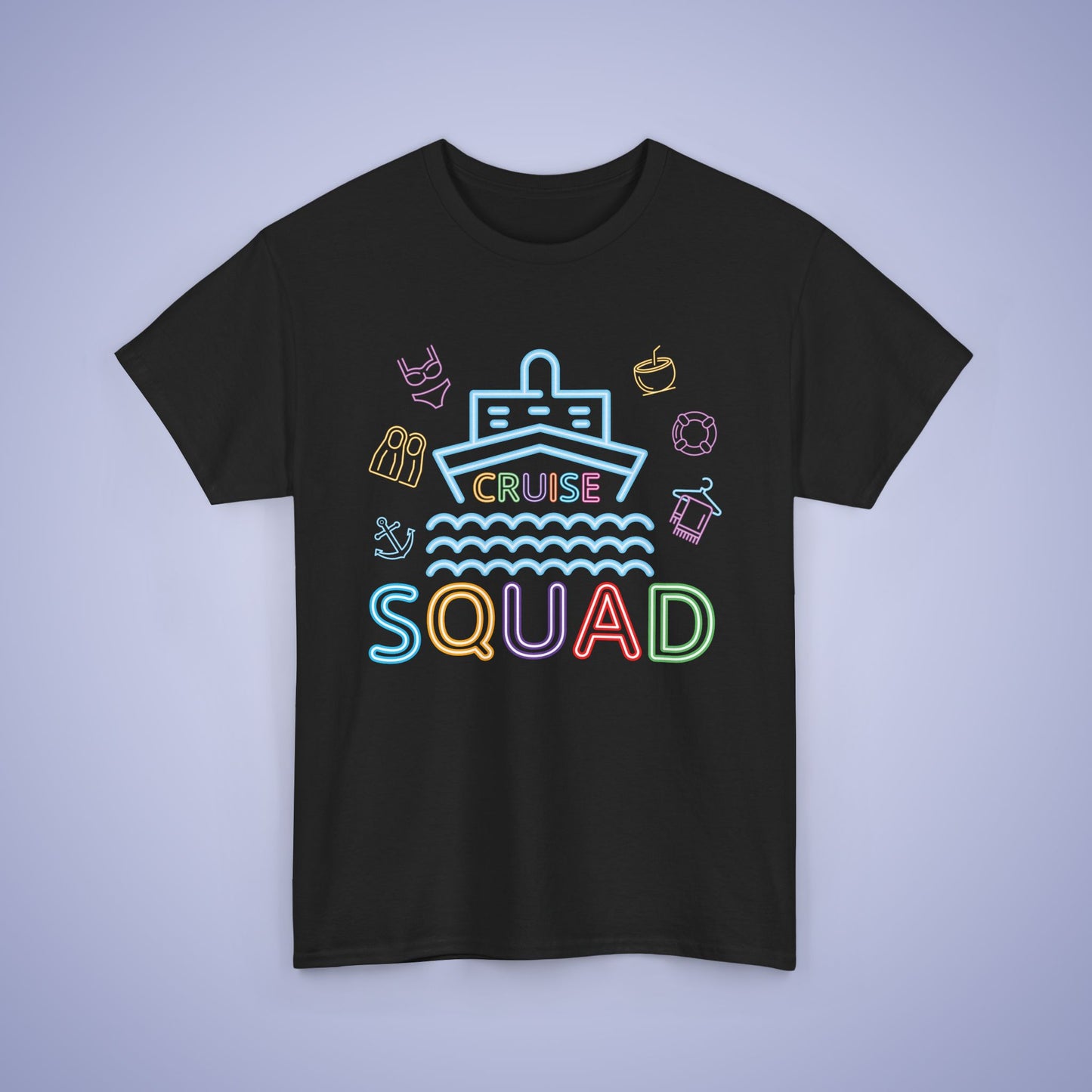 Cruise Squad Neon T Shirt Fun Group Family Matching Vacation Shirt Unisex