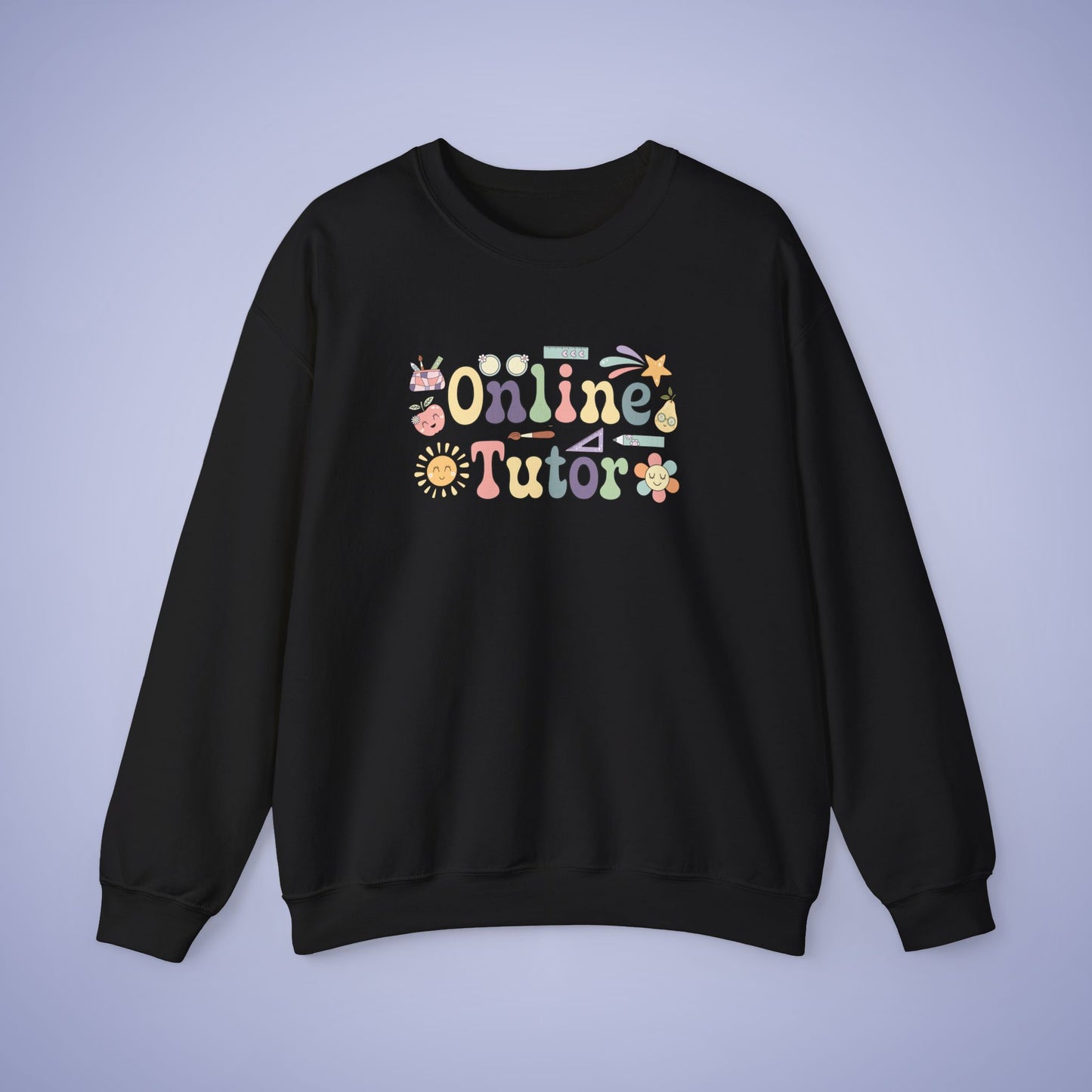 Online Tutor Teacher Crewneck Sweatshirt Retro Unisex Back to School