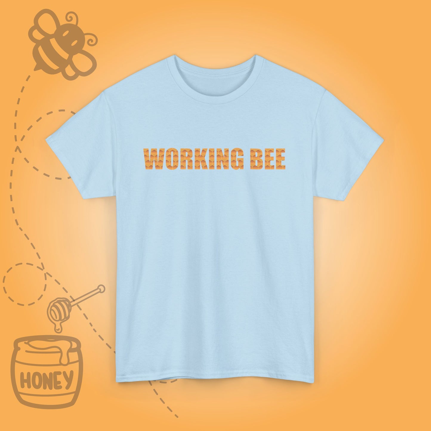 Working Bee Sweet As Honey Honeycomb Word Art Design Unisex T Shirt