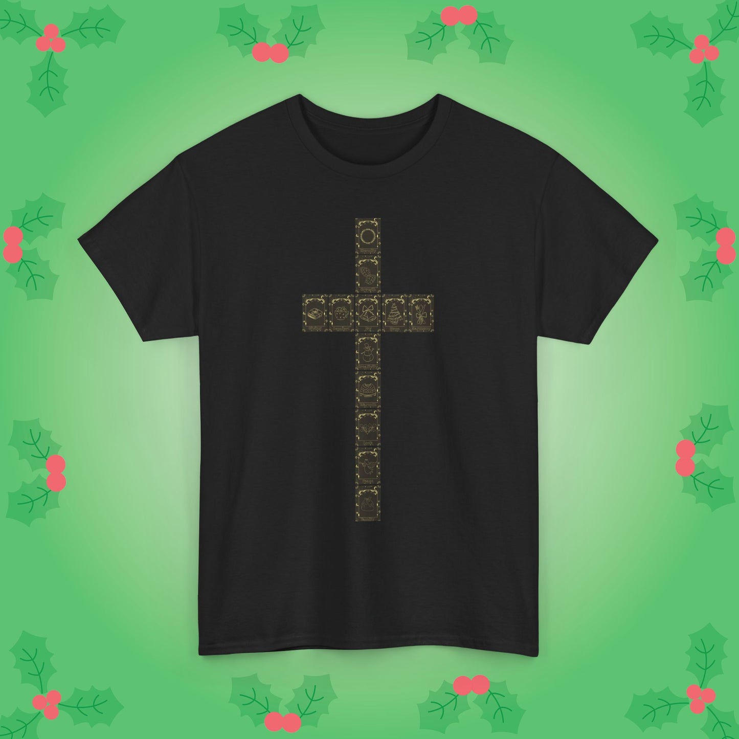 Christmas Crucifix Tarot Cards Religios Faith Unisex T Shirt