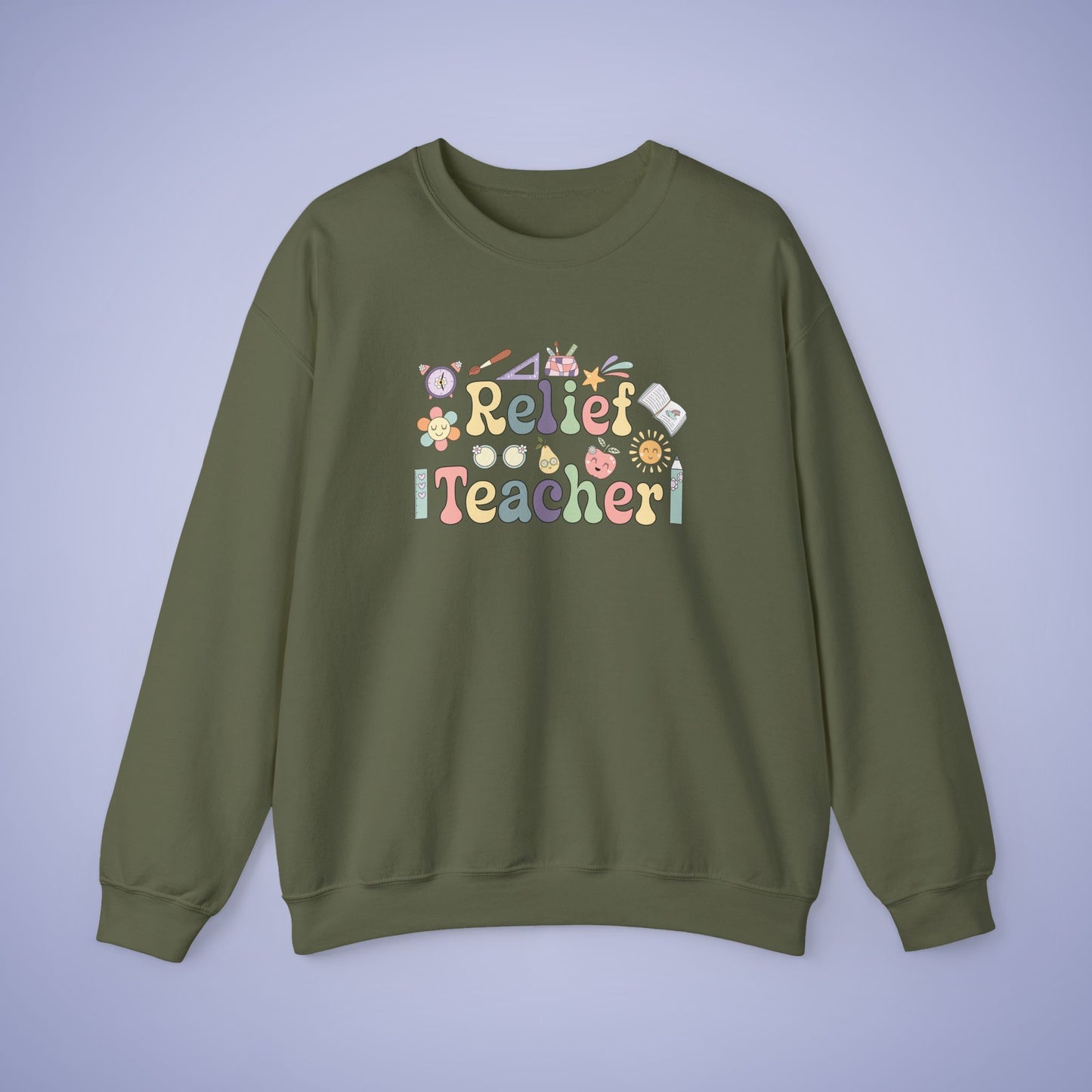 Relief Teacher Crewneck Sweatshirt Retro Unisex Back to School