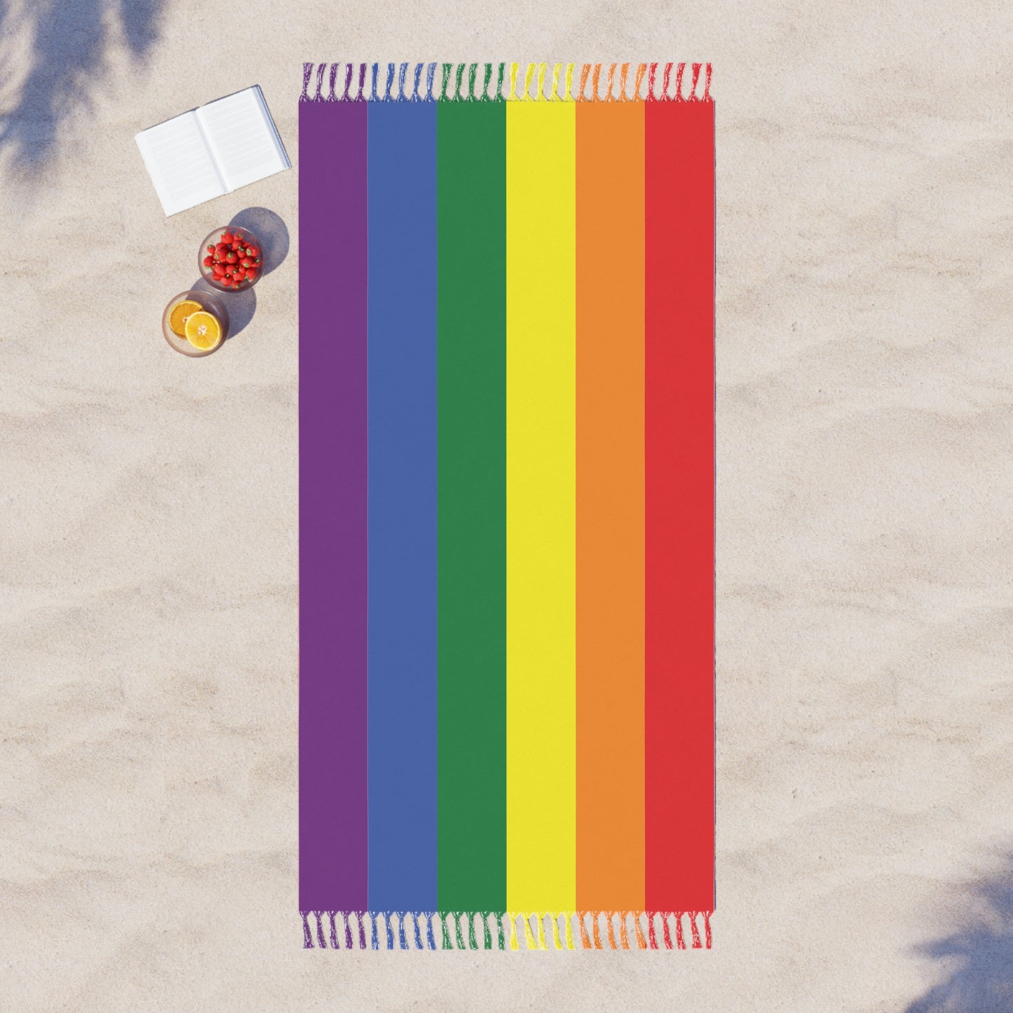 Rainbow Flag Boho Beach Towel LGBTQ Pride Month LGBT Holiday Gift