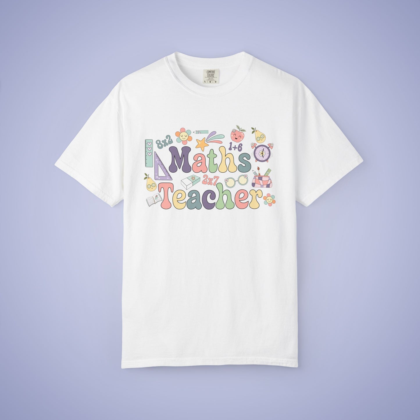 Maths Teacher T Shirt Retro Comfort Colors Unisex Back to School