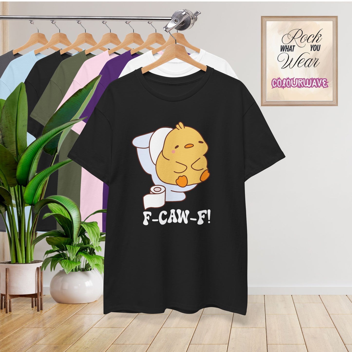 Toilet Interruption F CAW F White Cute Funny Chick Unisex Chicken T Shirt