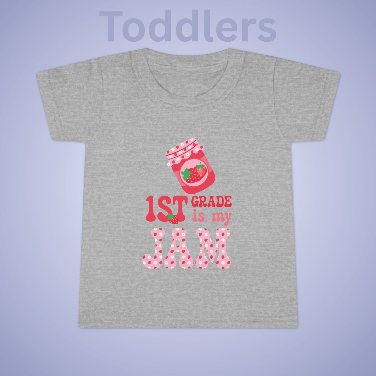 First Grade is my Jam Strawberry Kids Cotton T Shirt Back To School Toddler