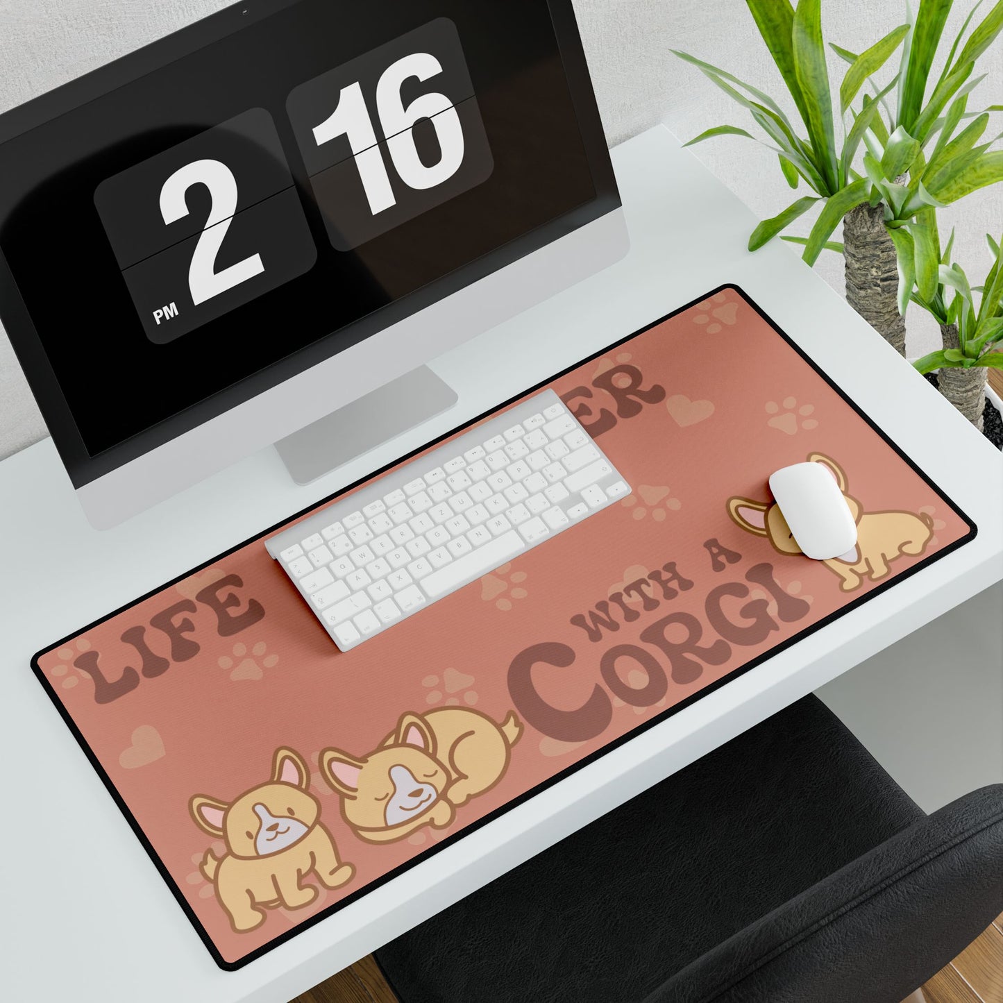 Life is Better with a Corgi Lover Gift Computer Desk Mat