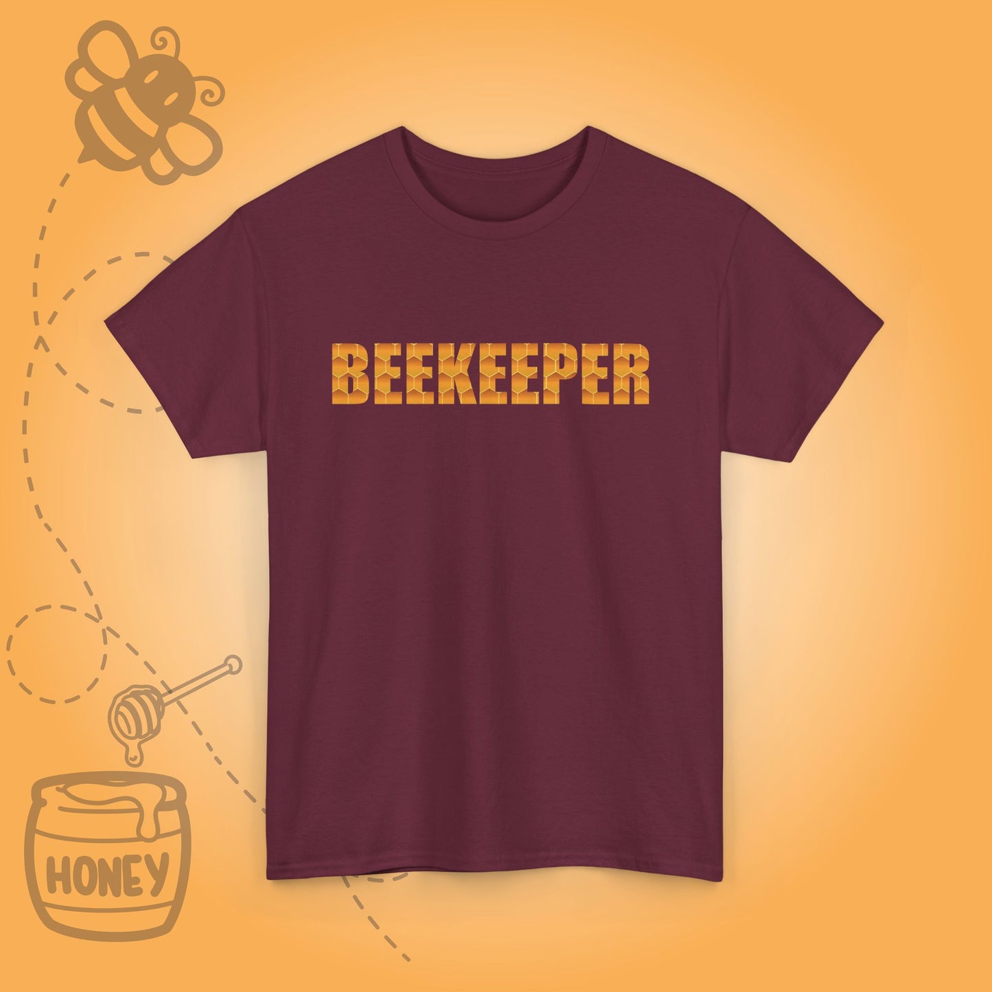 Bee Keeper Sweet As Honey Honeycomb Word Art Design Unisex T Shirt