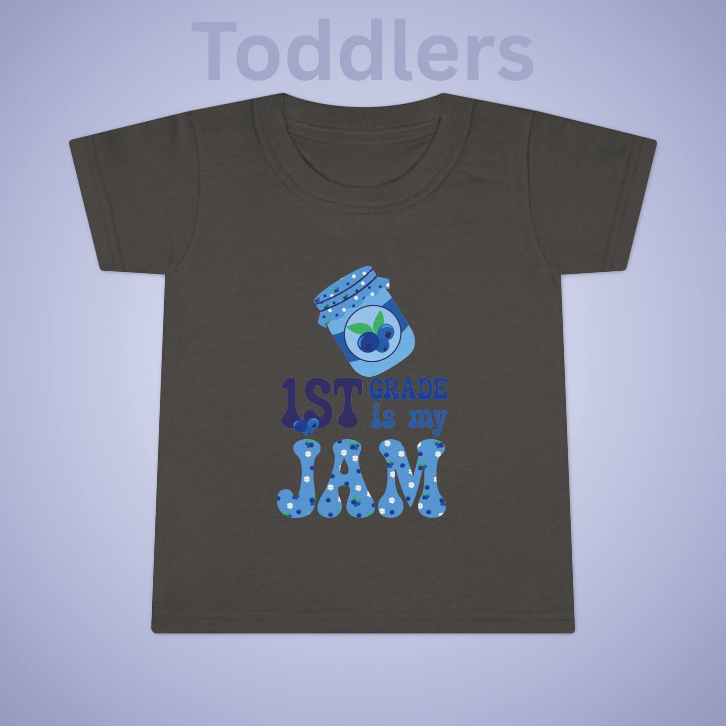 First Grade is my Jam Blueberry Kids Cotton T Shirt Back To School Toddler