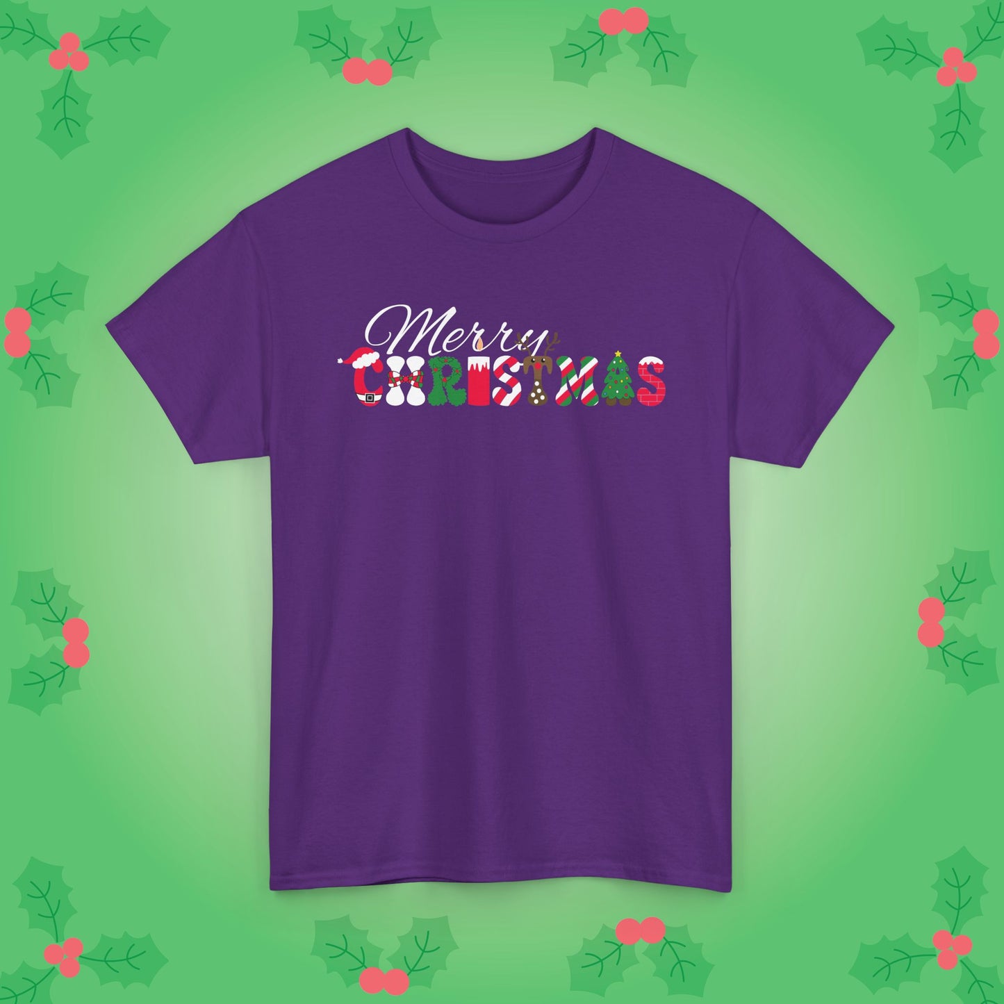 Merry Christmas Word Art Unisex T Shirt